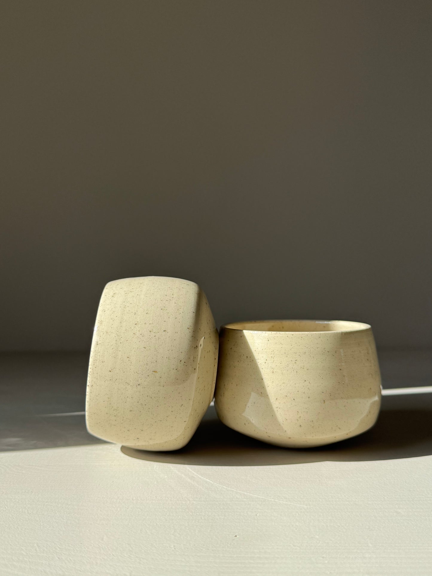 Cups - Speckled Clear Glaze