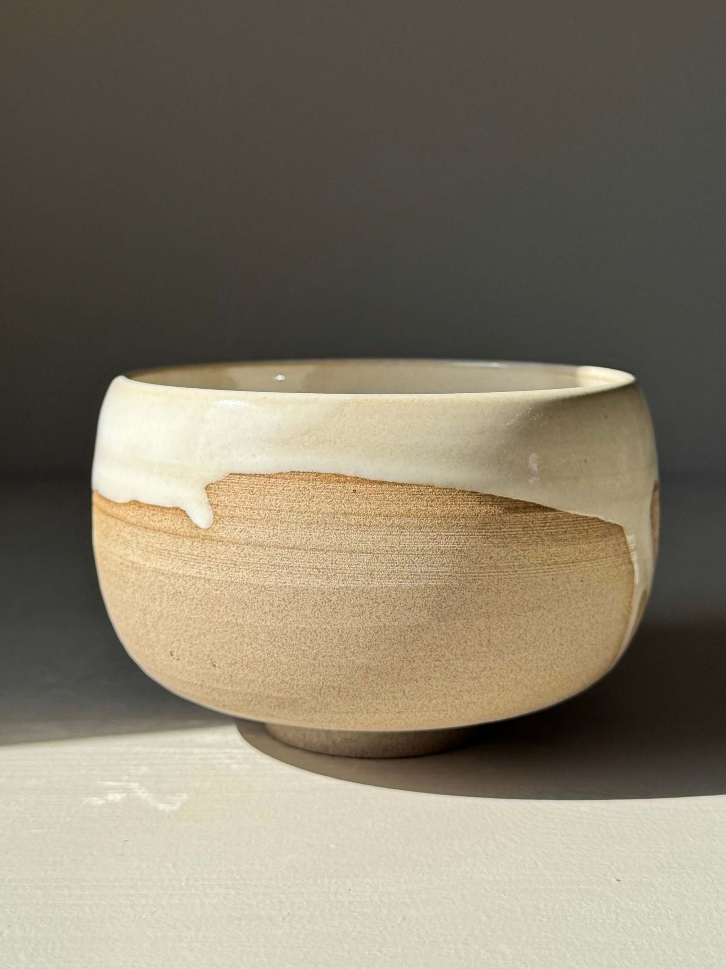 Handmade ceramic Matcha Bowl – Yuki Series #05 with toffee clay and white glaze