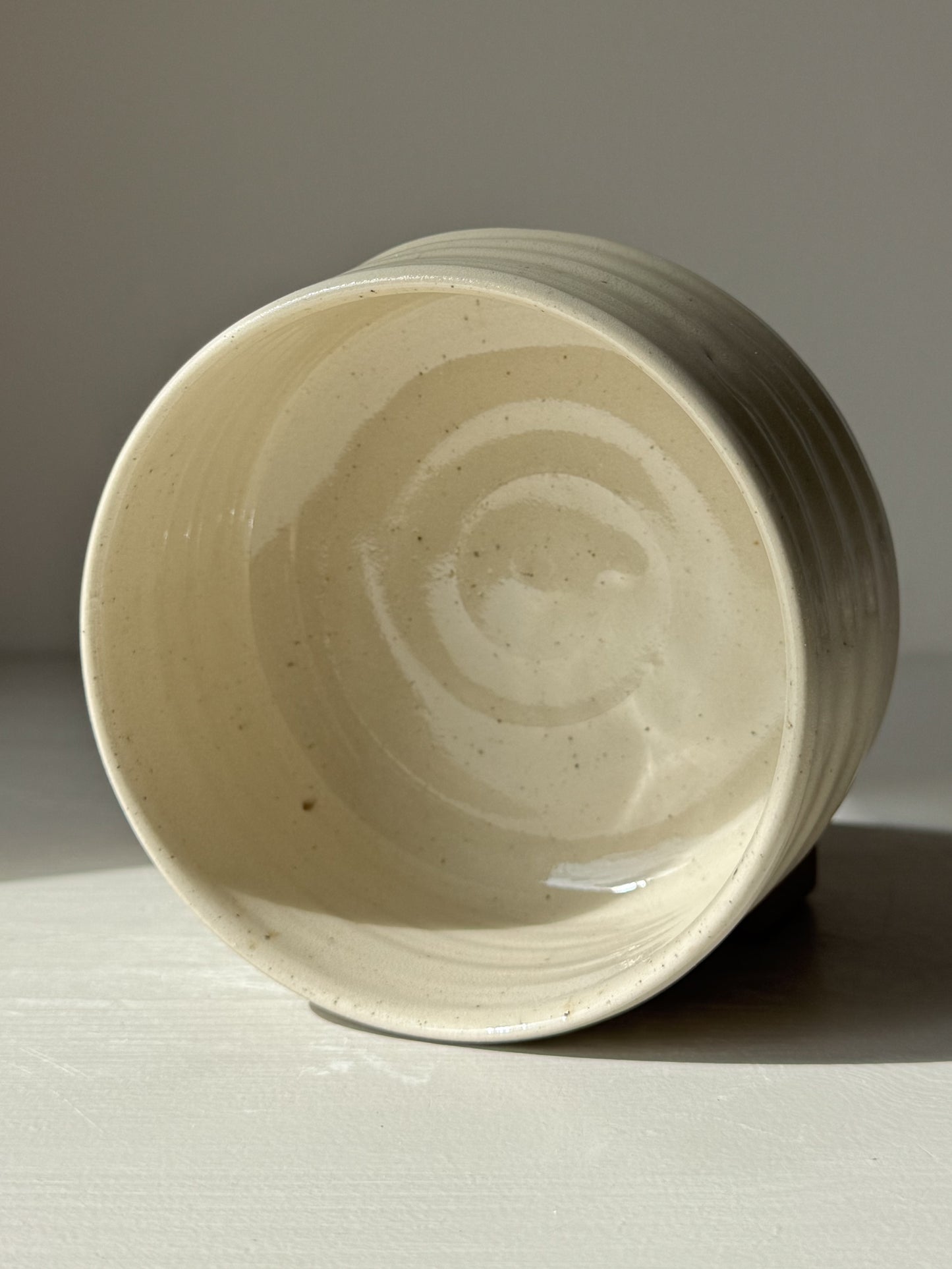 Textured Matcha Bowl - Clear Glaze #01