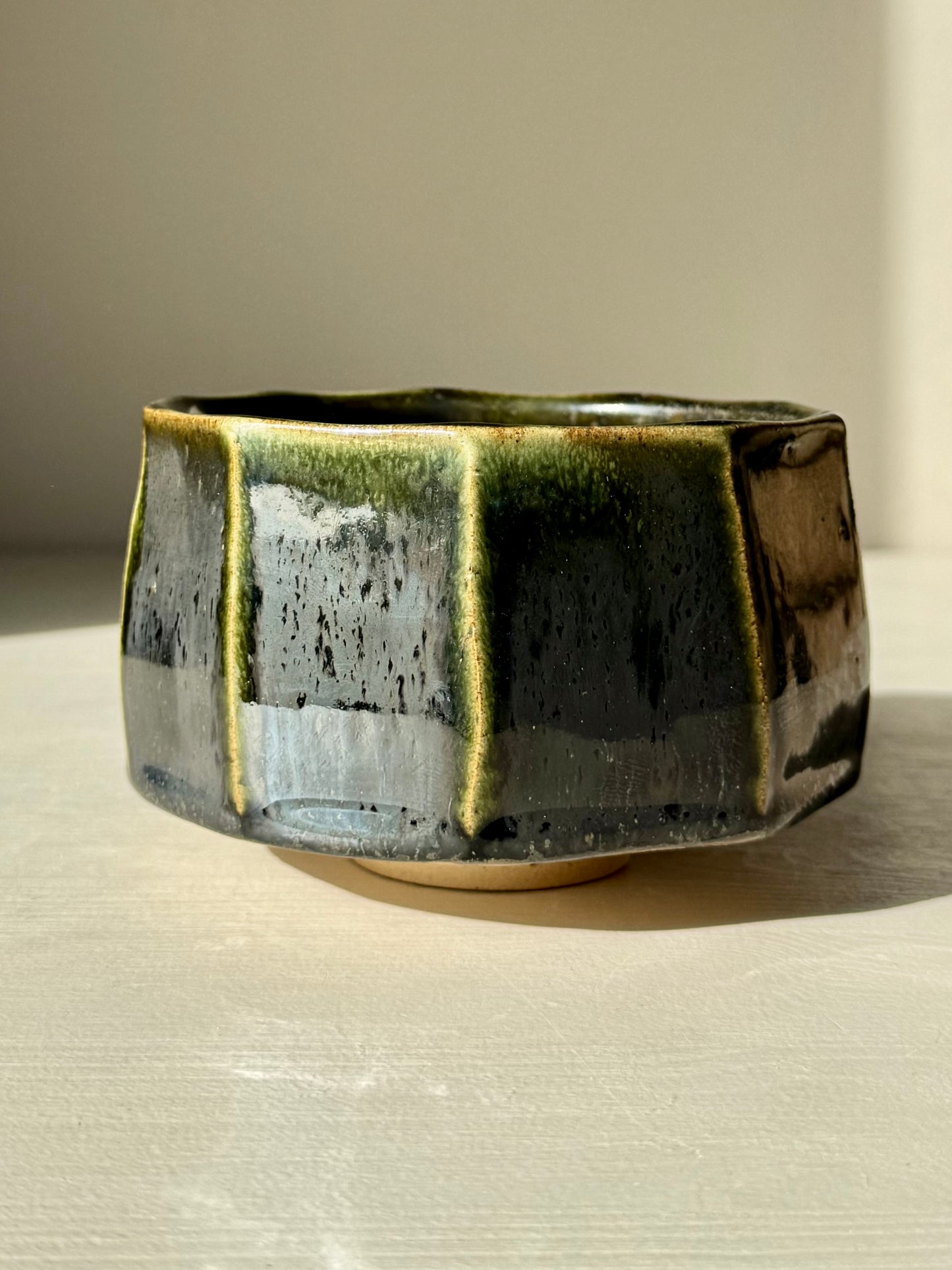 Faceted Matcha Bowl - Hinoki Series #02
