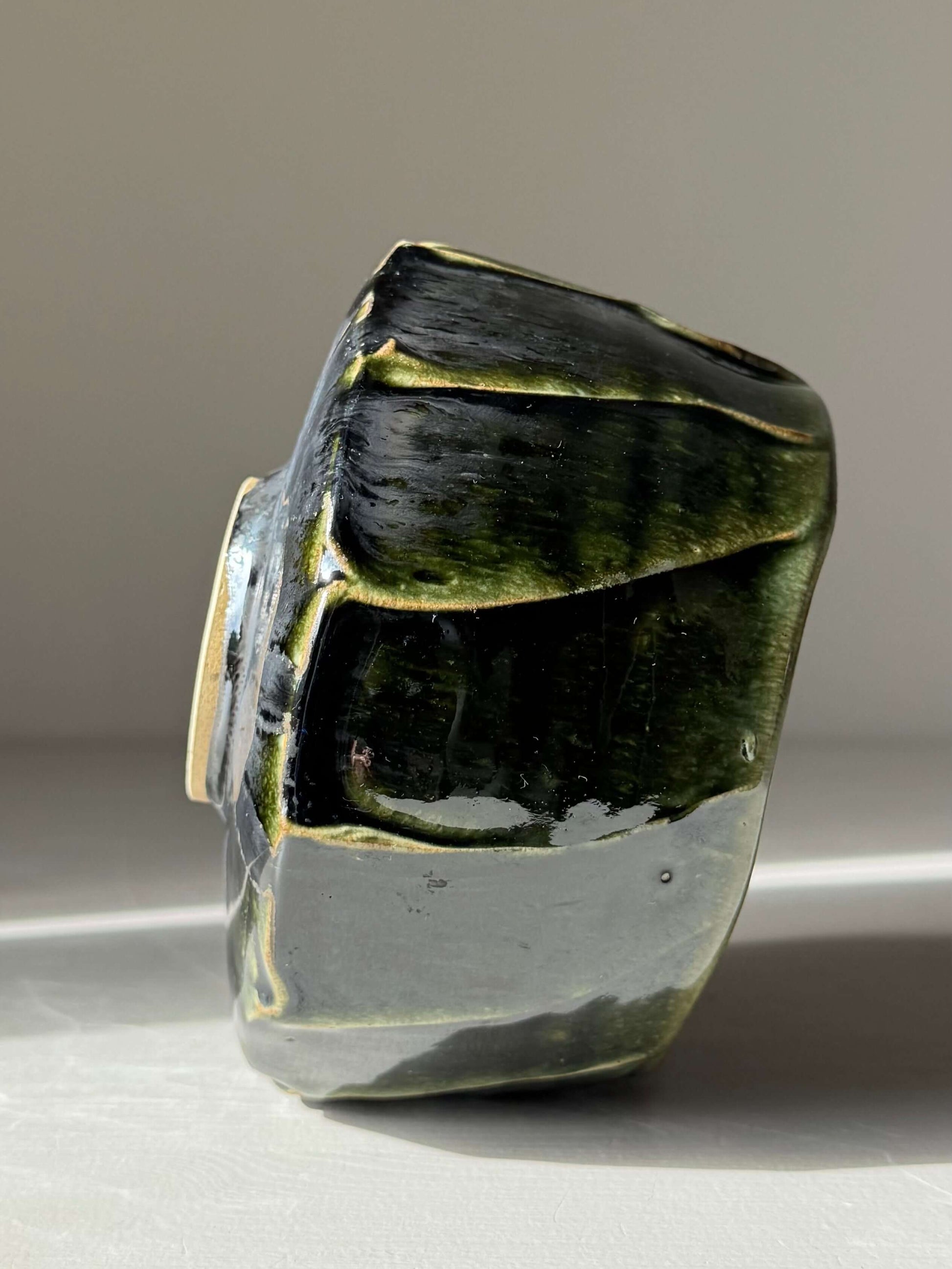 Textured Matcha Bowl - Hinoki Series #06 handmade ceramic with green glaze and textured finish