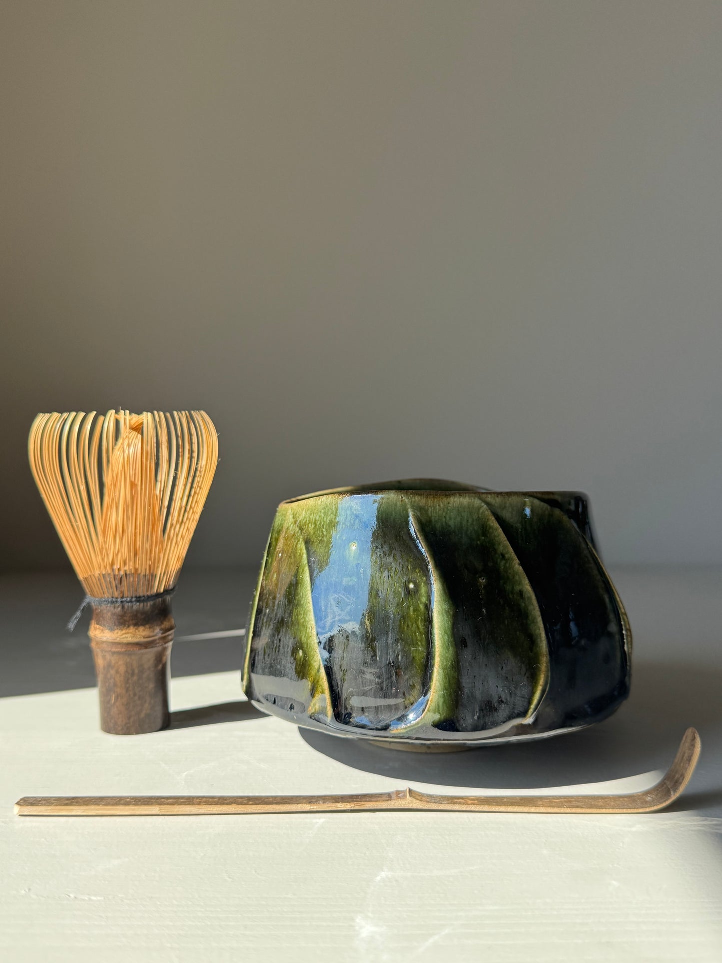 Gestructureerde Matcha Kom - Hinoki Serie #01