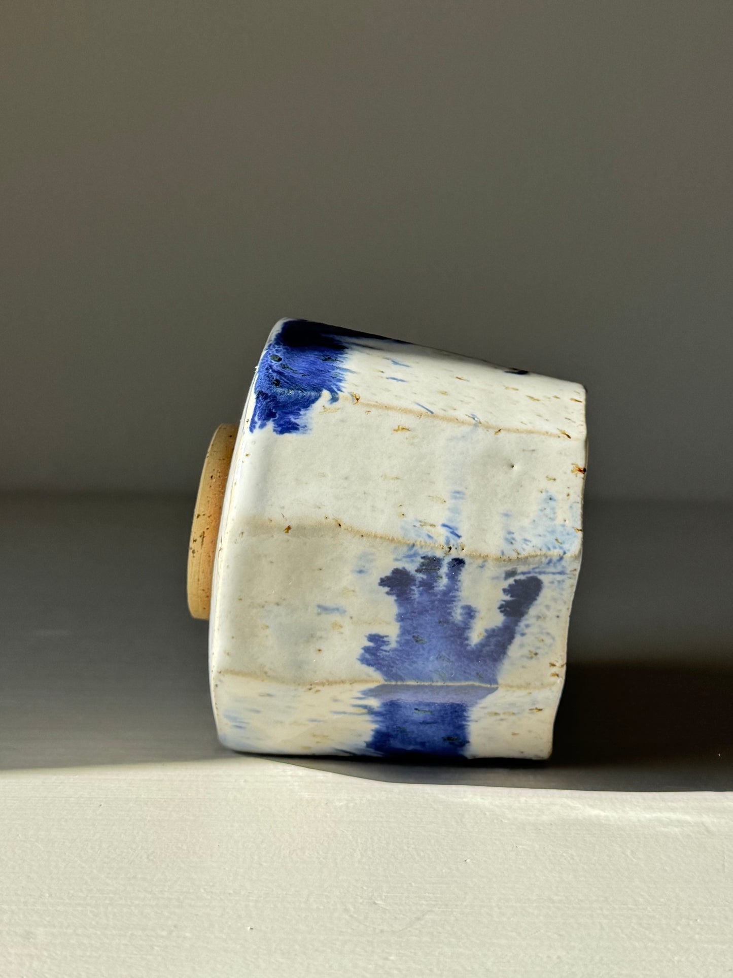 Faceted Cup – Cobalt Blue & Glossy White #04
