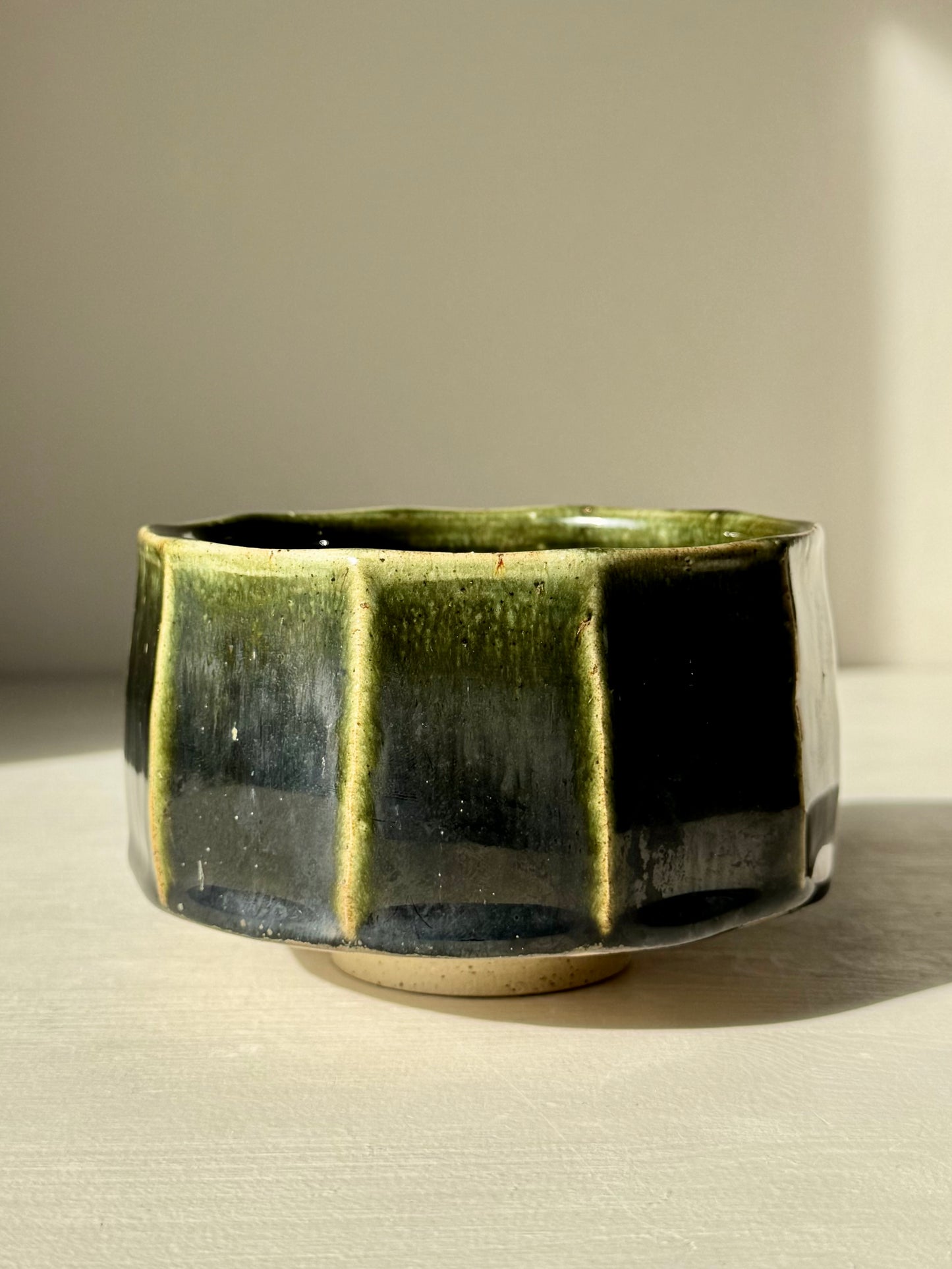 Faceted Matcha Bowl - Hinoki Series #03