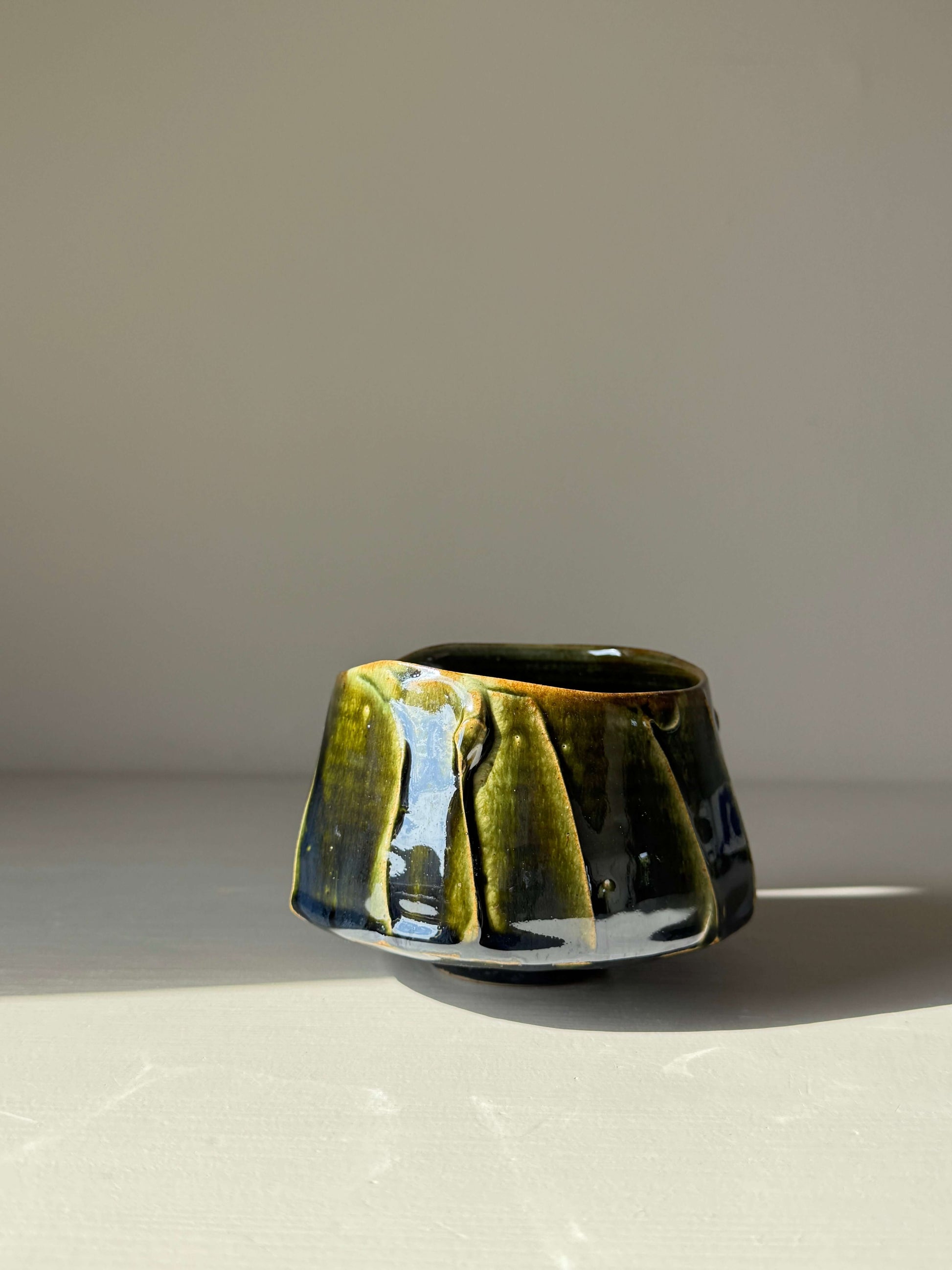 Textured Matcha Bowl - Hinoki Series #07 handmade ceramic, green glaze, unique textured finish, inspired by Hinoki tree.