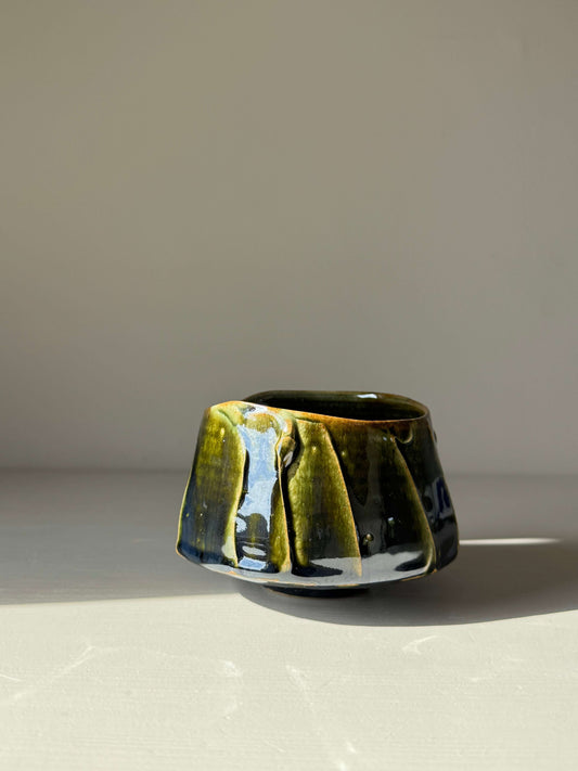 Textured Matcha Bowl - Hinoki Series #07 handmade ceramic, green glaze, unique textured finish, inspired by Hinoki tree.