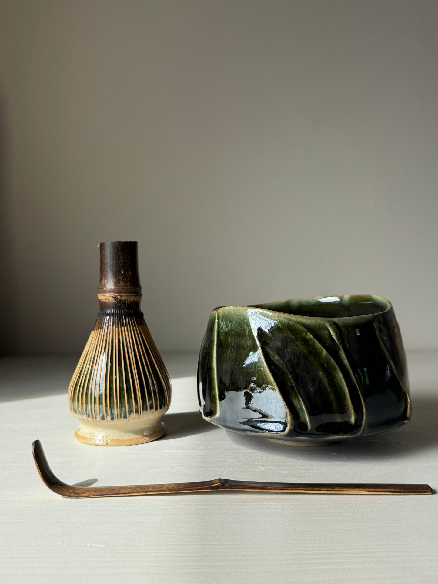 Textured Matcha Bowl - Hinoki Series #09