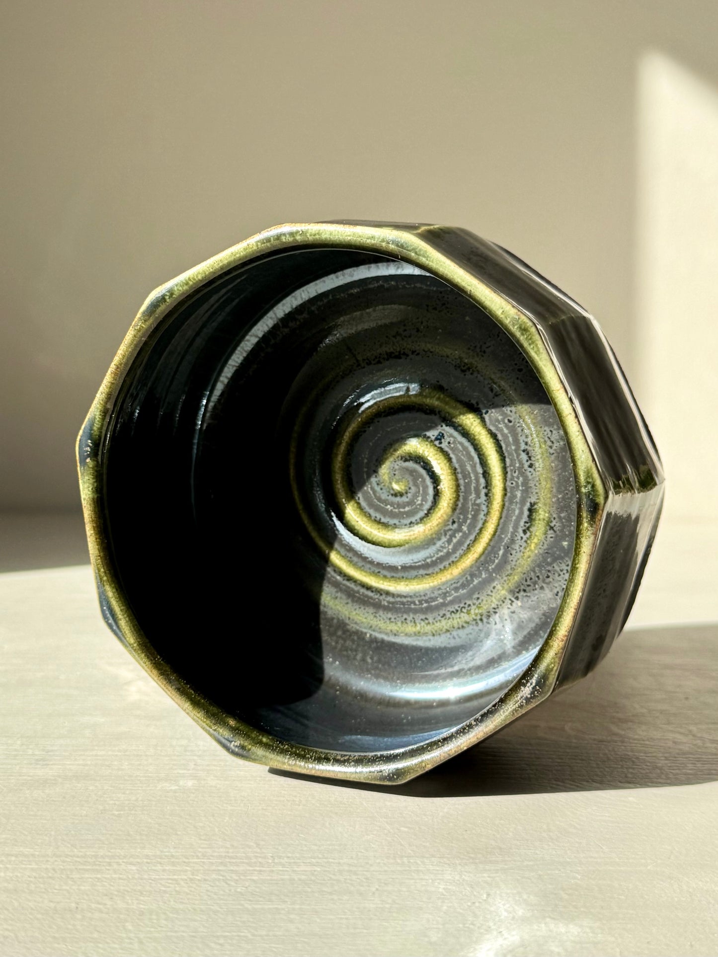 Faceted Matcha Bowl - Hinoki Series #02