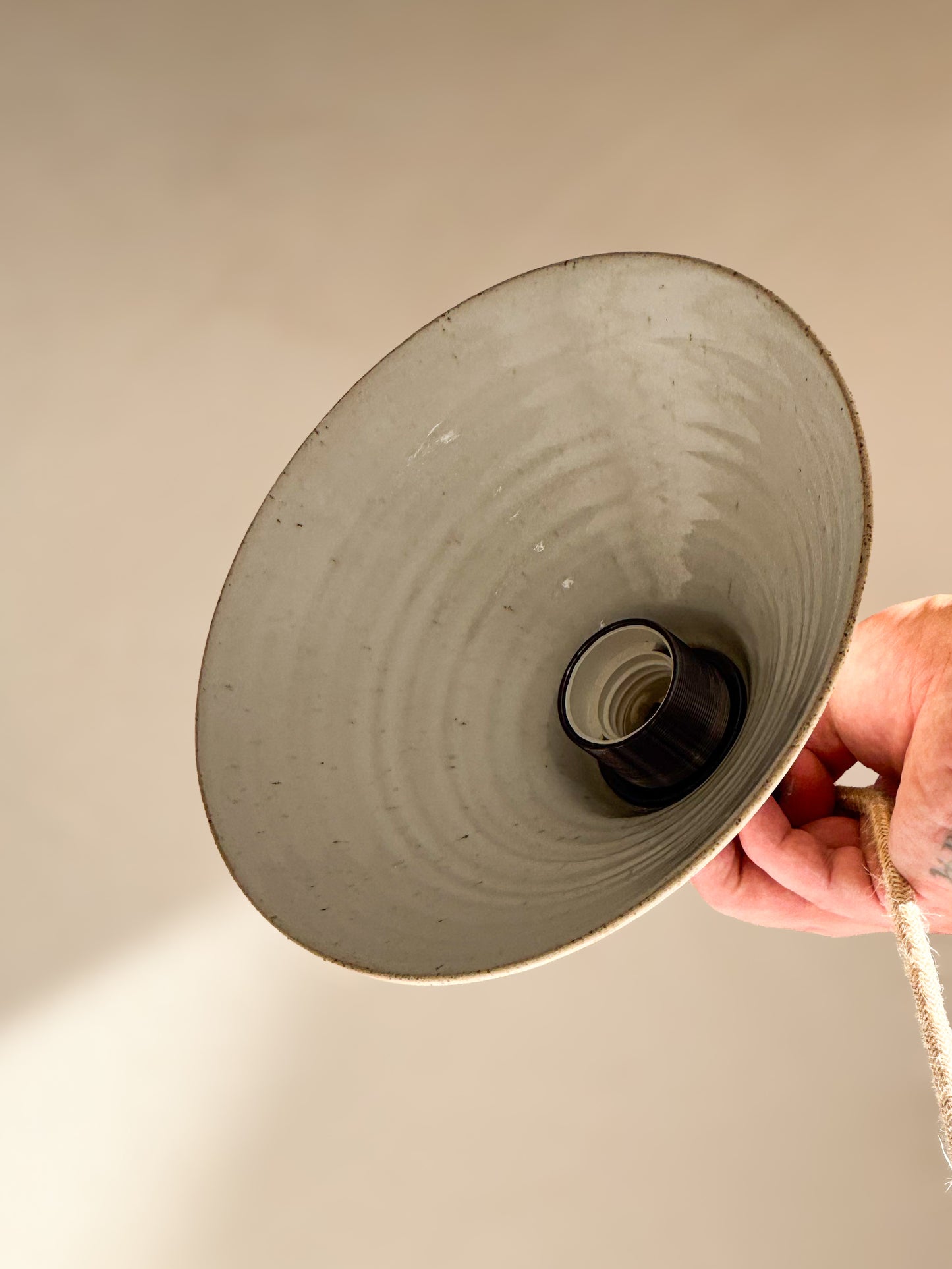 Ceramic Lamp Shade – Half Glossy White Glaze