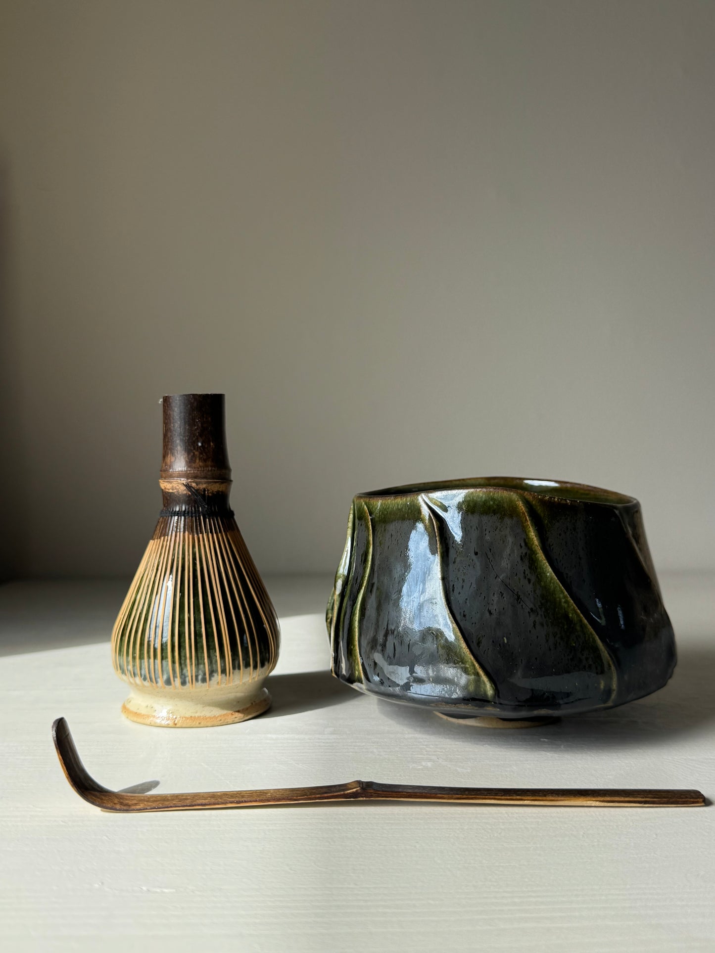 Textured Matcha Bowl - Hinoki Series #08