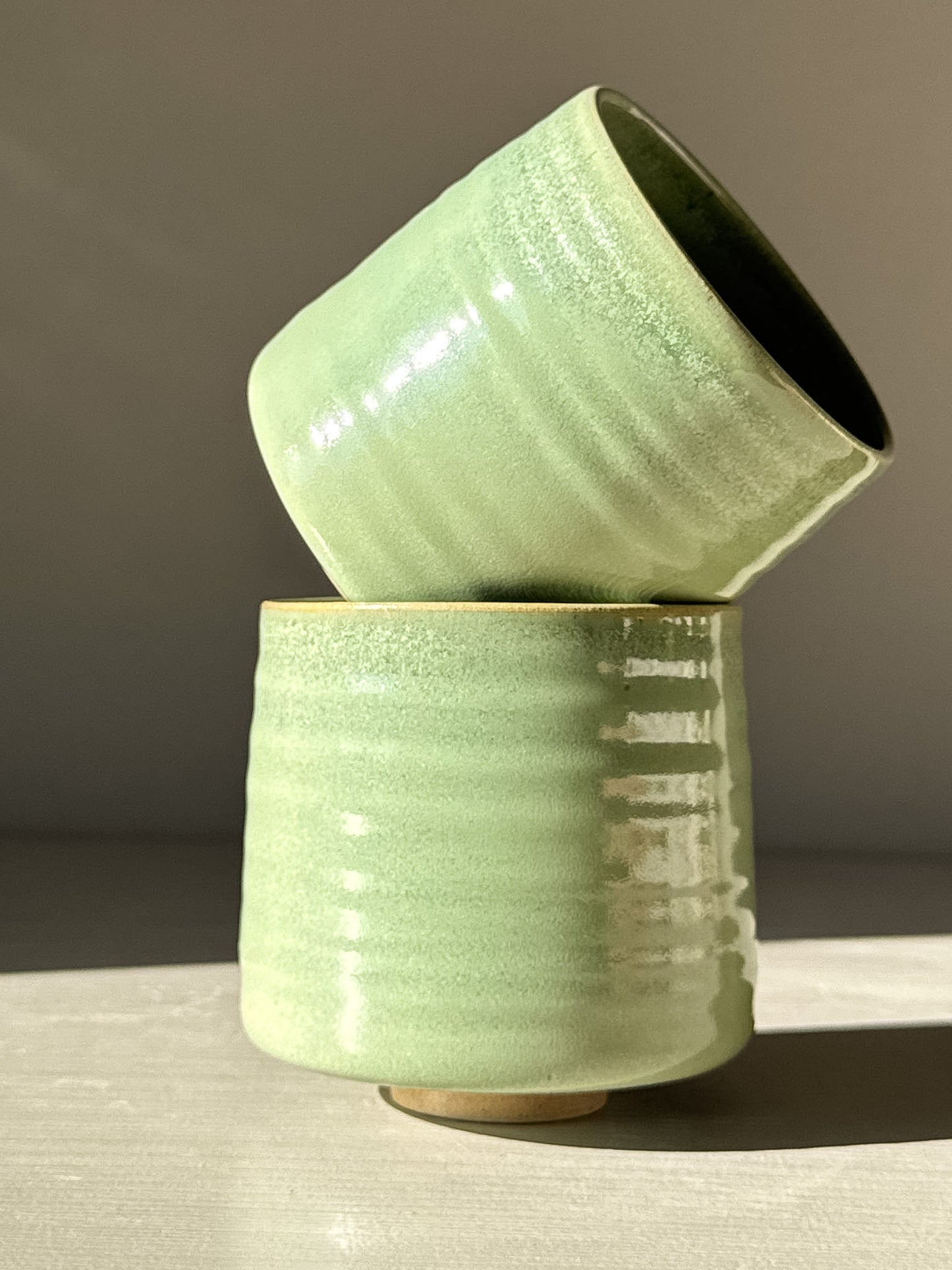 Yunomi Kopjes - Sage Glazuur