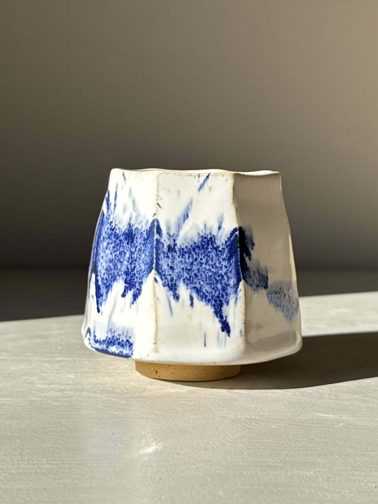 Faceted Cup – Cobalt Blue & Glossy White #03