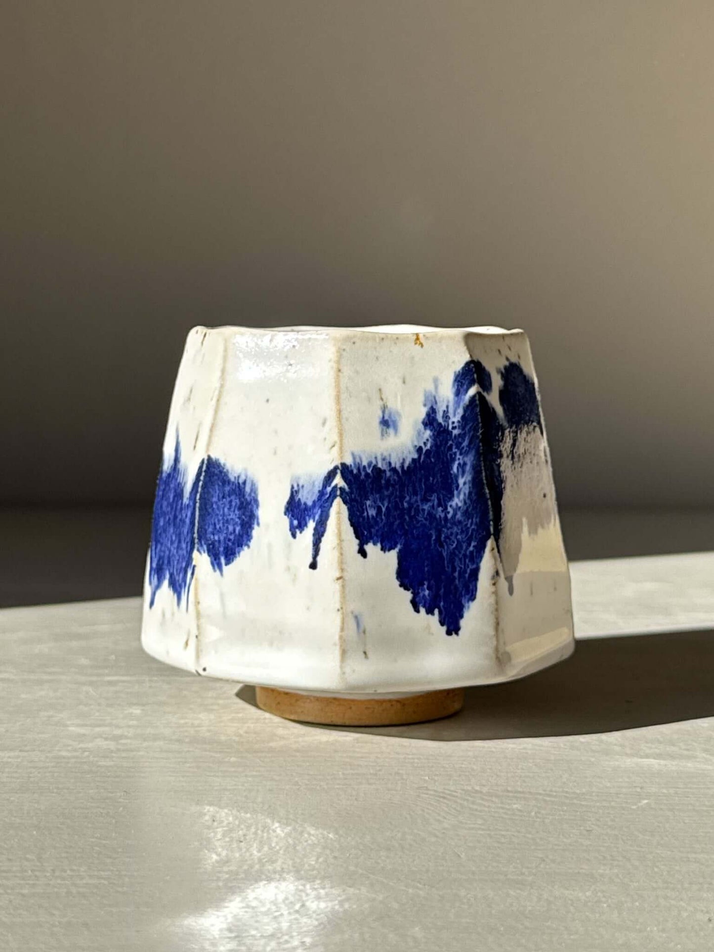 Faceted Cup – Cobalt Blue & Glossy White #04