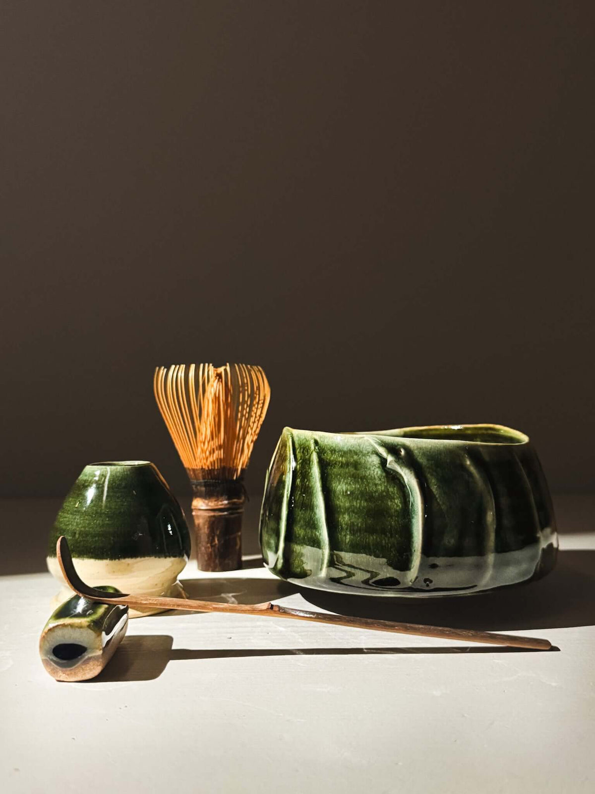 Textured Matcha Bowl - Hinoki #02