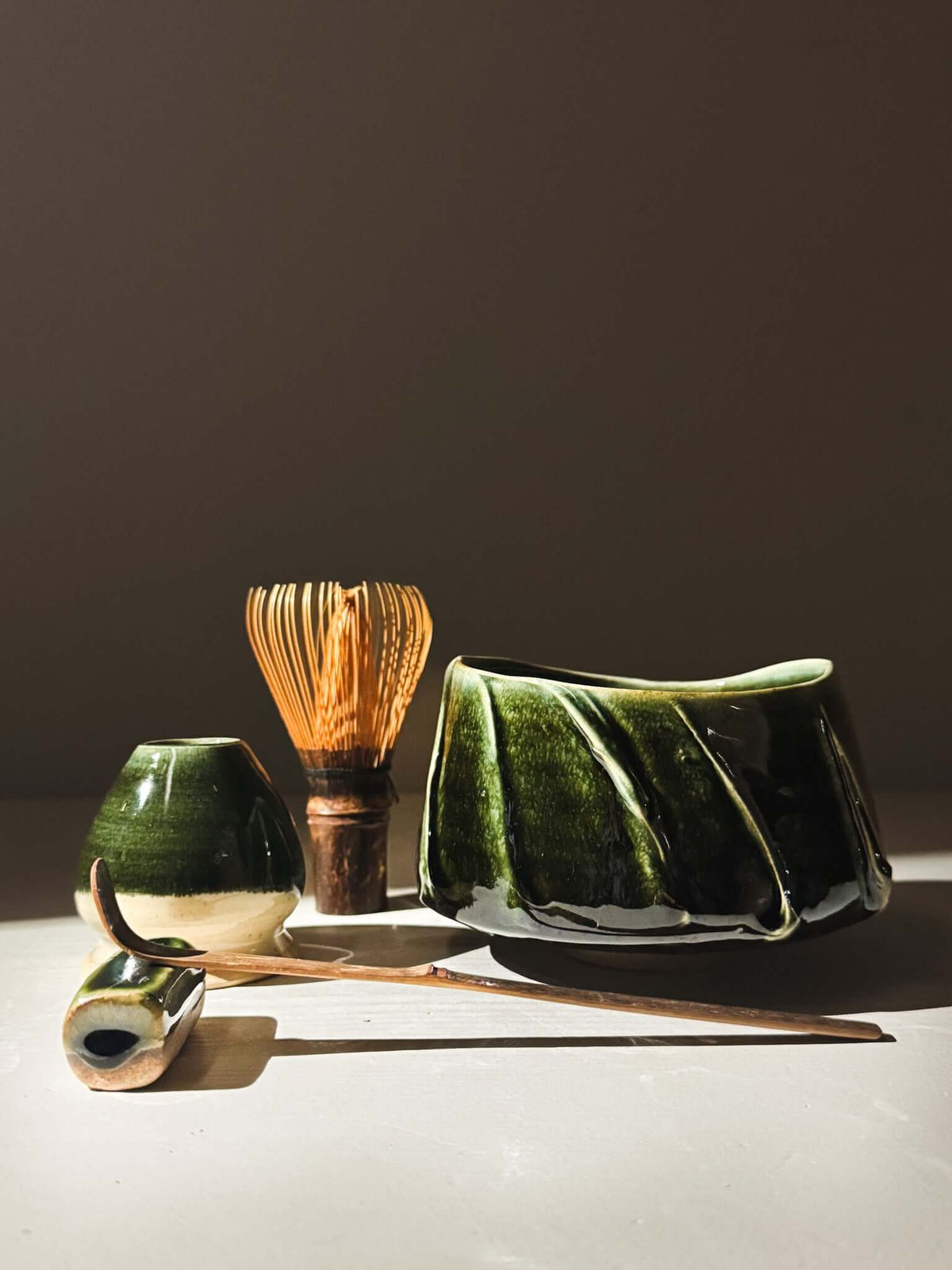 Textured Matcha Bowl - Hinoki #03