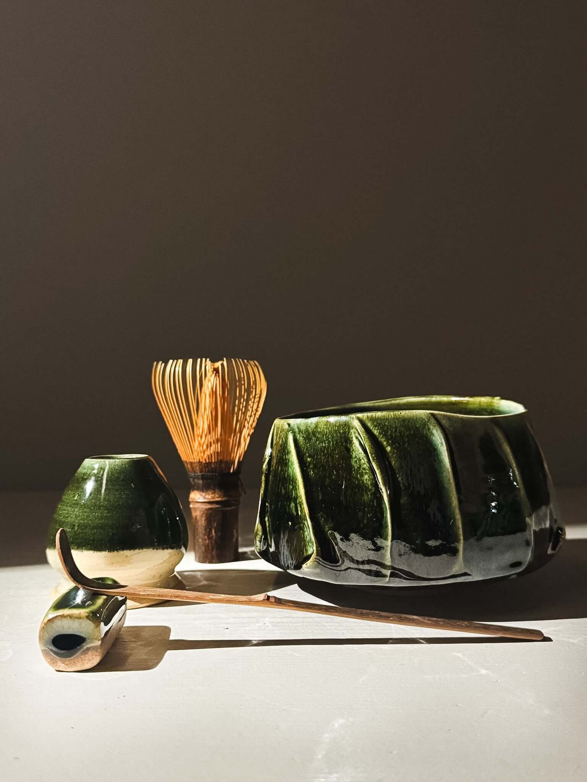 Gestructureerde Matcha Kom - Hinoki Serie #04