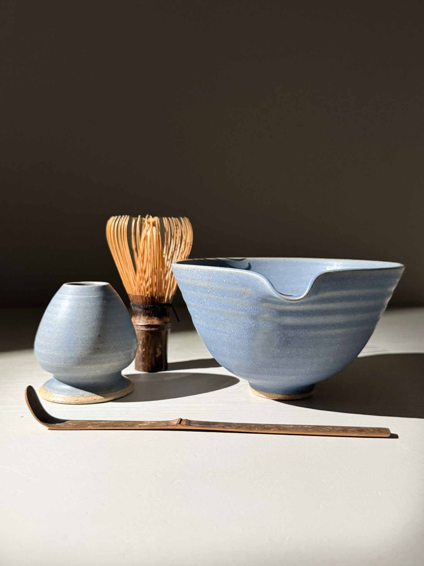 Matcha Bowl & Whisk Holder Set - Blue #01