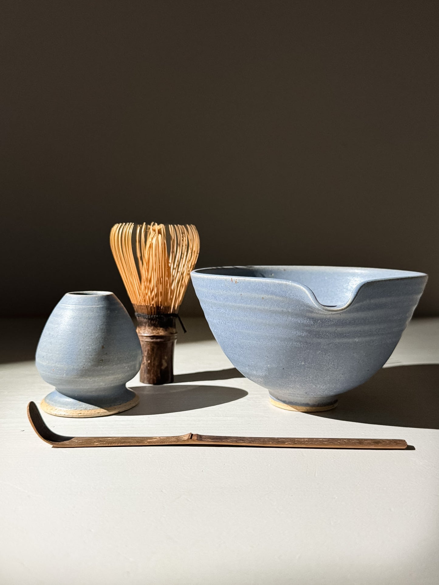 Matcha Bowl & Whisk Holder Set - Blue #02