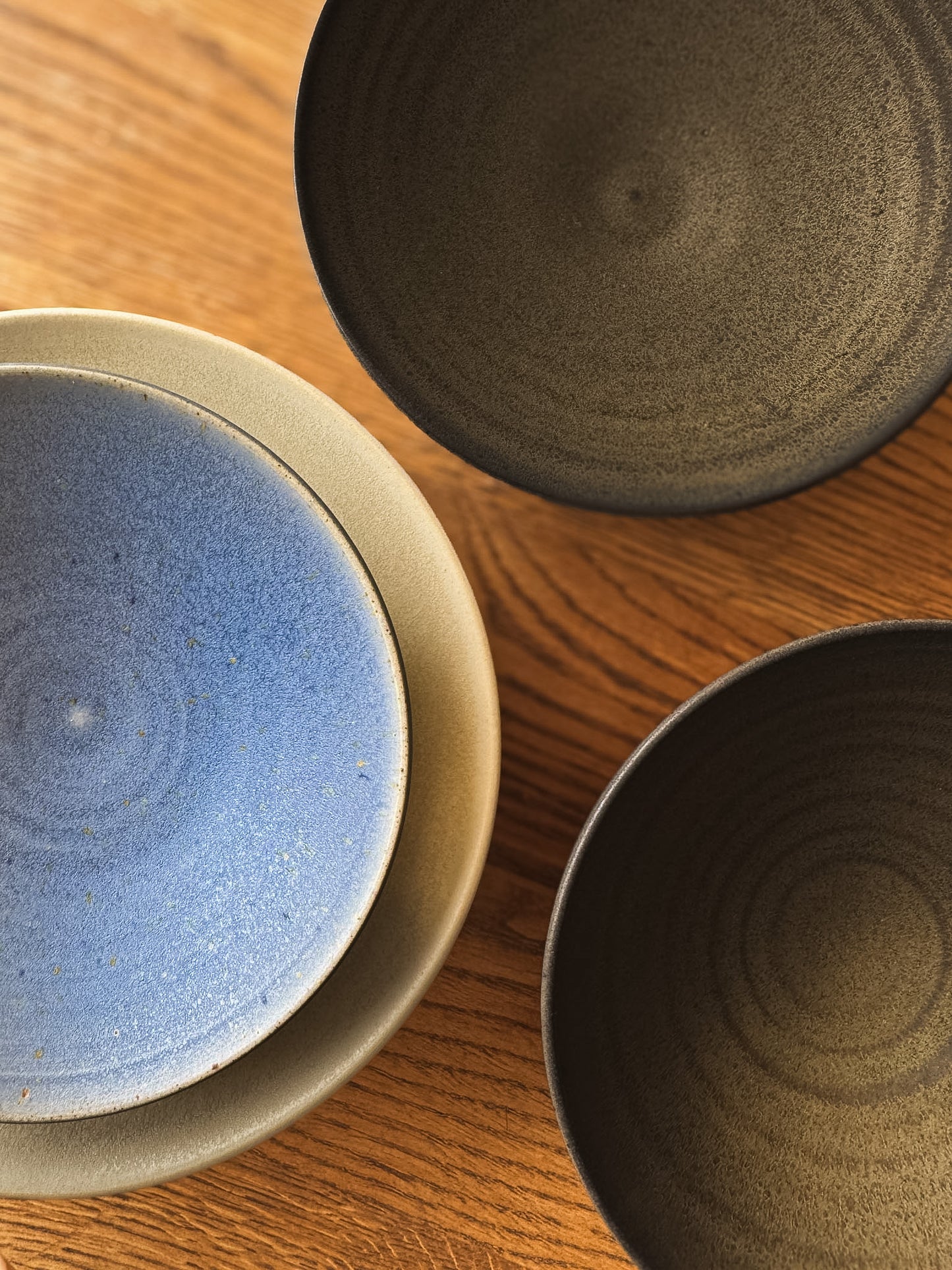 Footed Serving Bowl – Blue