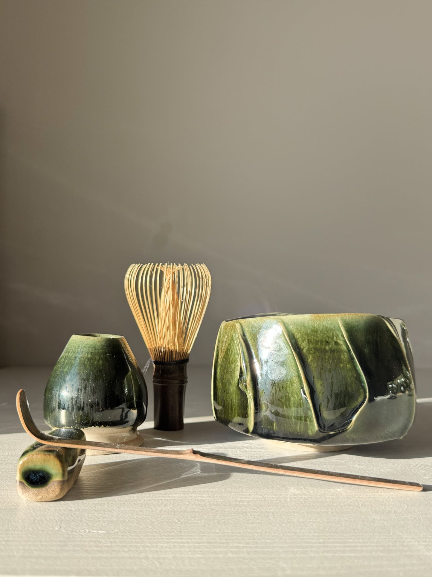 Gestructureerde Matcha Kom - Hinoki Serie #02