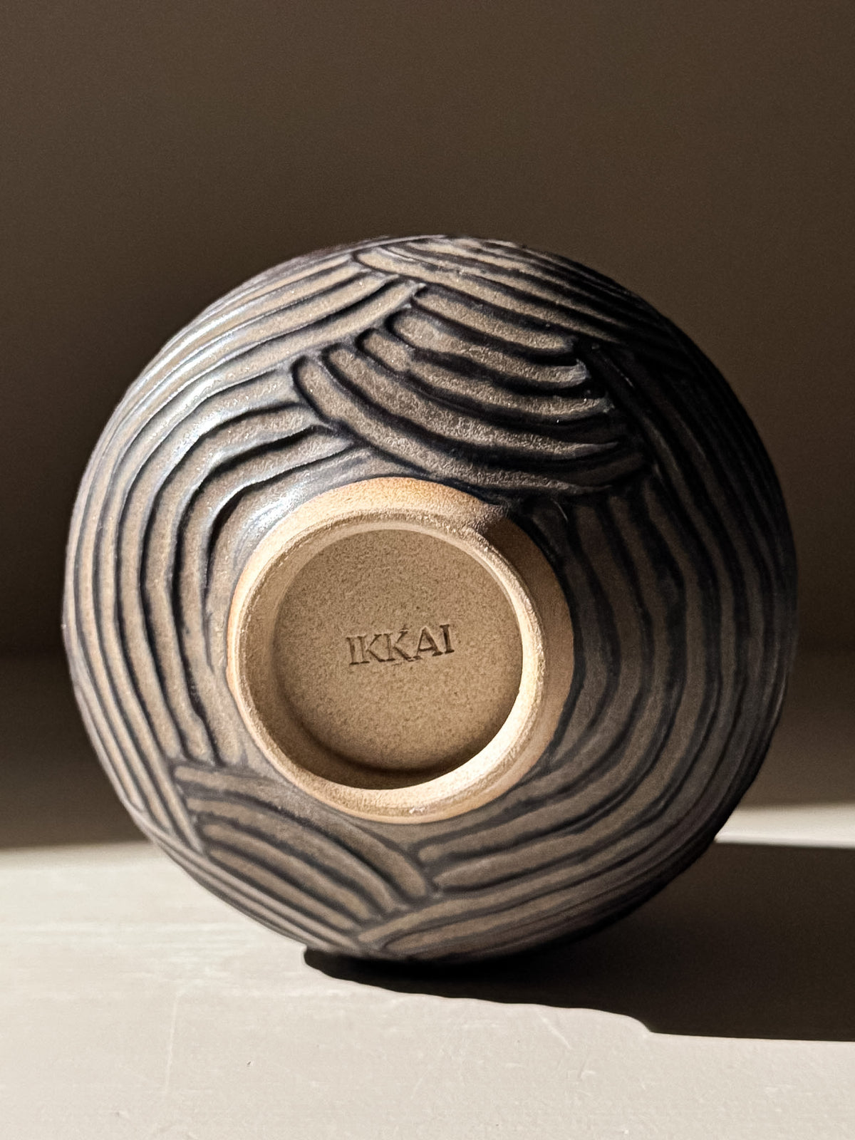 Carved Matcha Bowl - Black Truffle #01