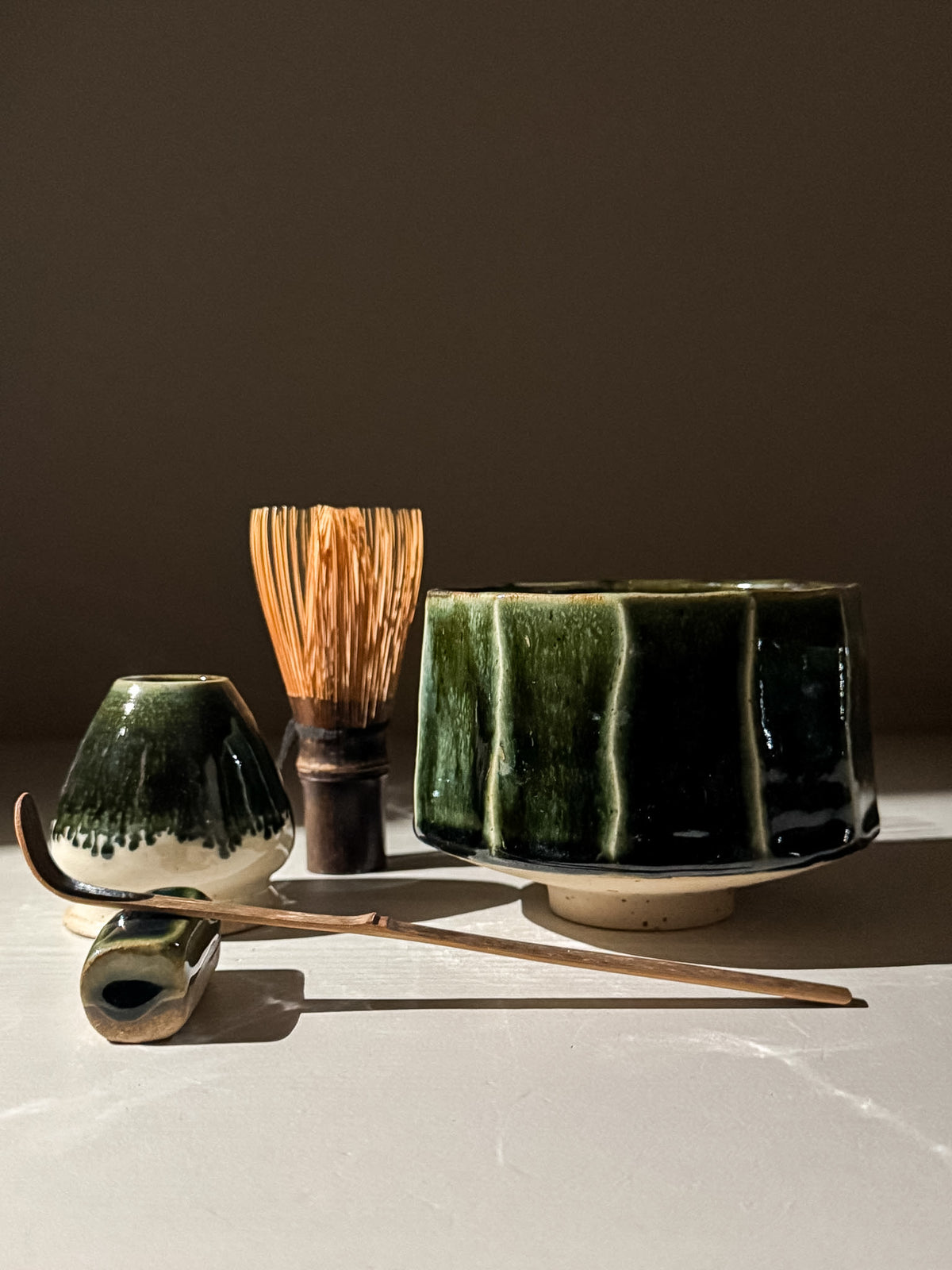 Matcha Kom met Facetten- Hinoki Serie #04