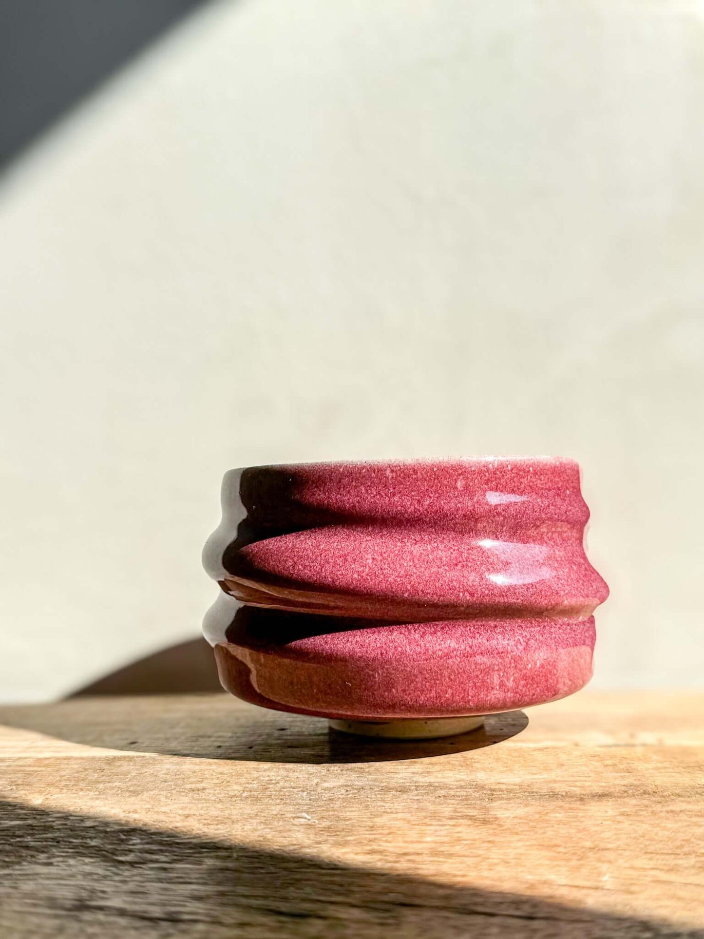 Matcha Bowl from Ume Series #04 featuring a sculptural design with flowing ridges, inspired by Japanese ume blossom in early spring.