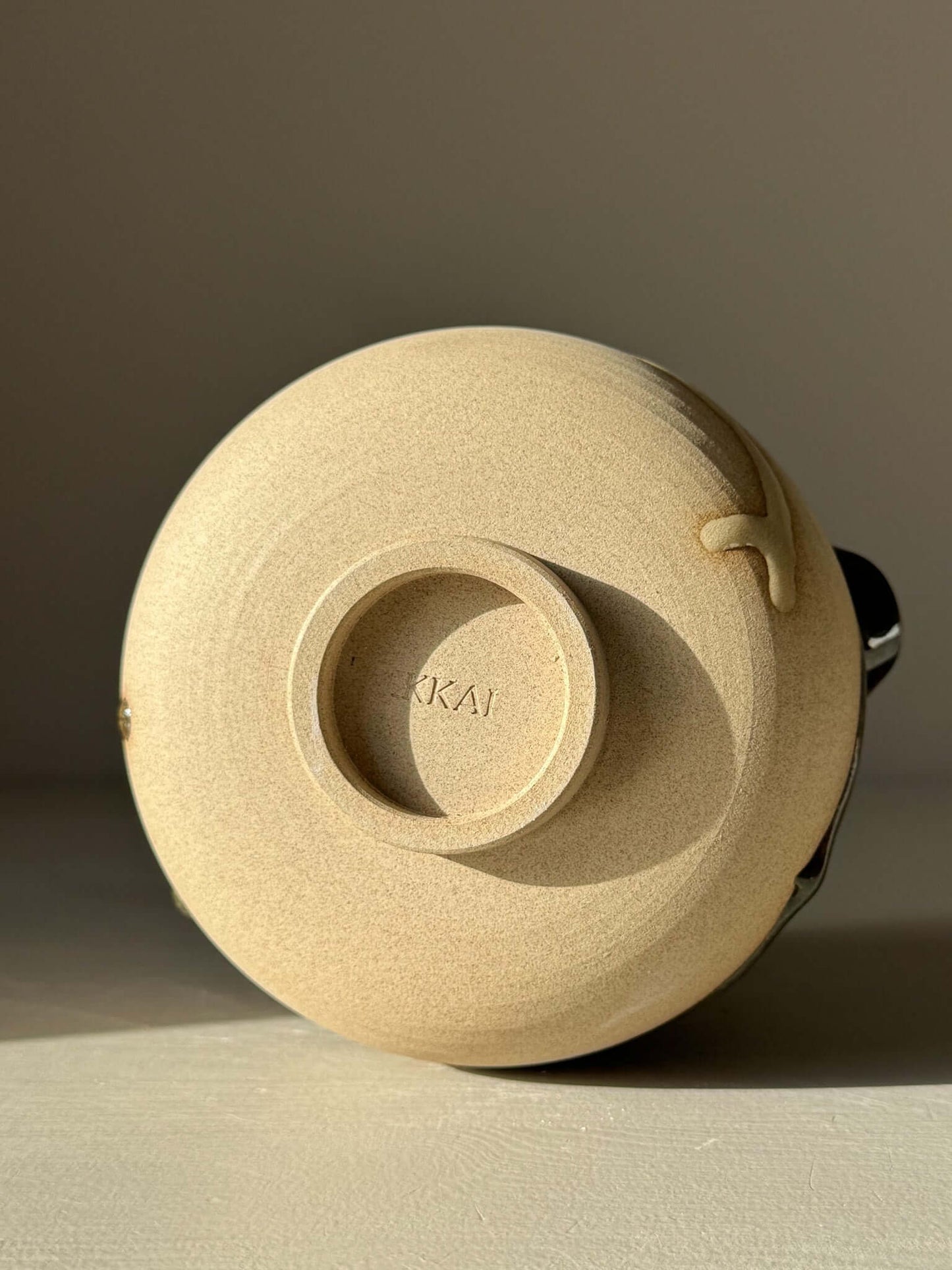 Matcha Bowl with Spout – Inyo #10, showcasing unique handmade design with intricate glaze patterns.