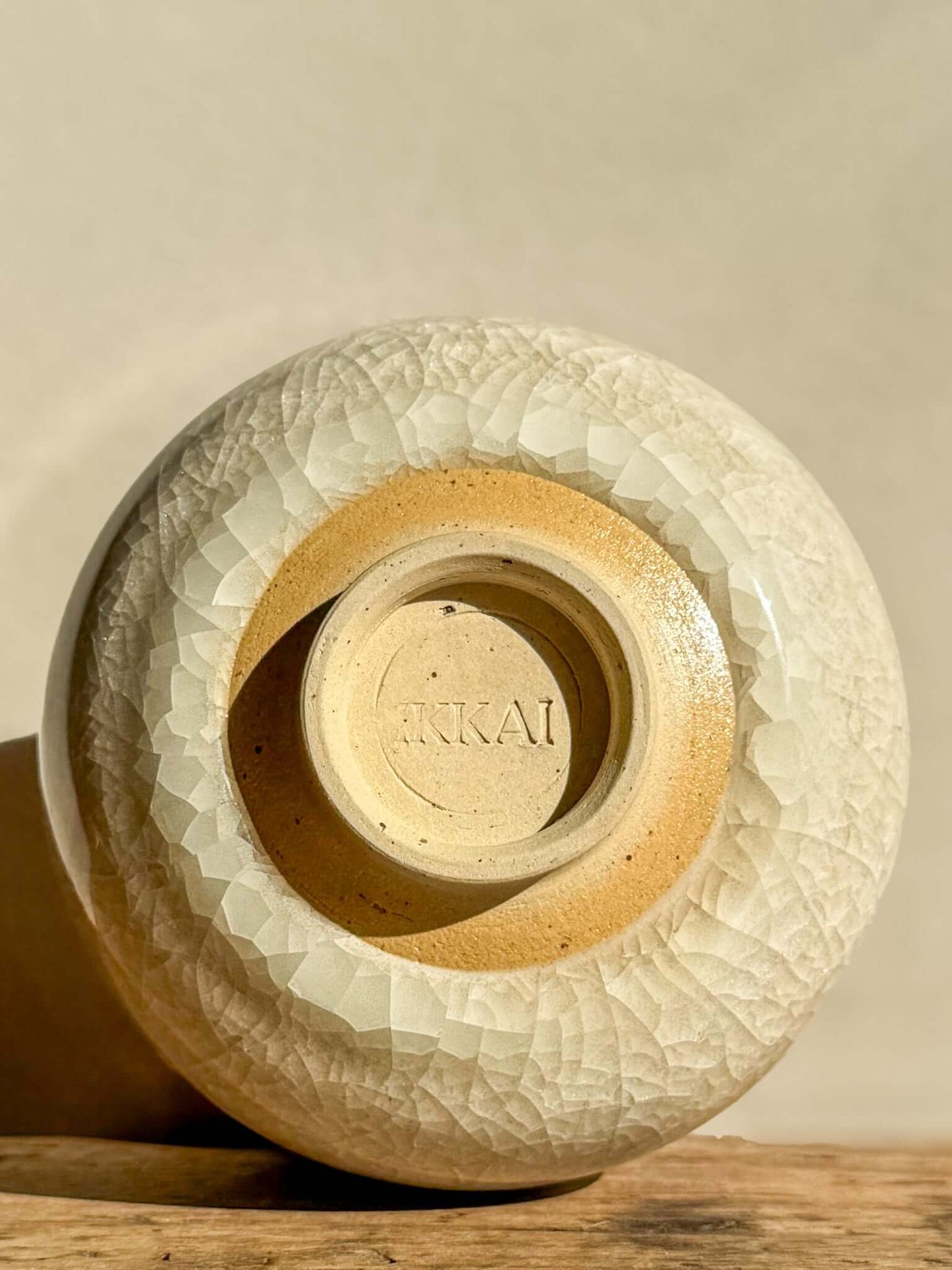 Yunomi Cup from Kannyū Series with transparent crackle glaze, showcasing delicate patterns and a softly flowing rim.