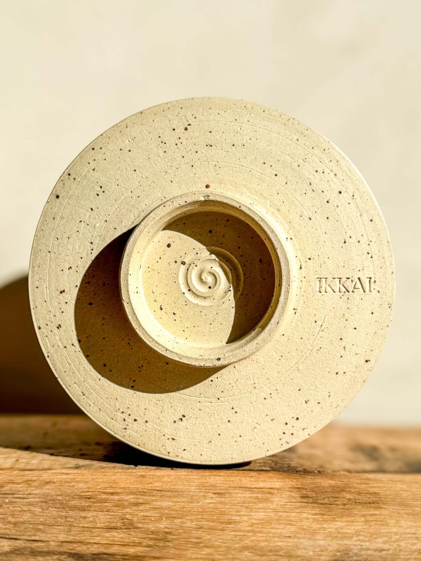 Tall Matcha Bowl – Half Glossy White Glaze #02