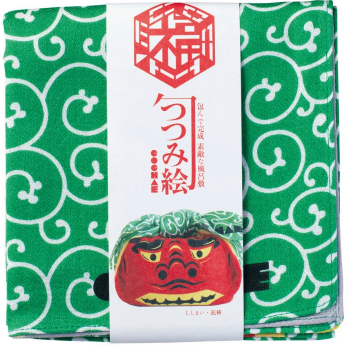 Small Furoshiki Shishimai & Thief Green