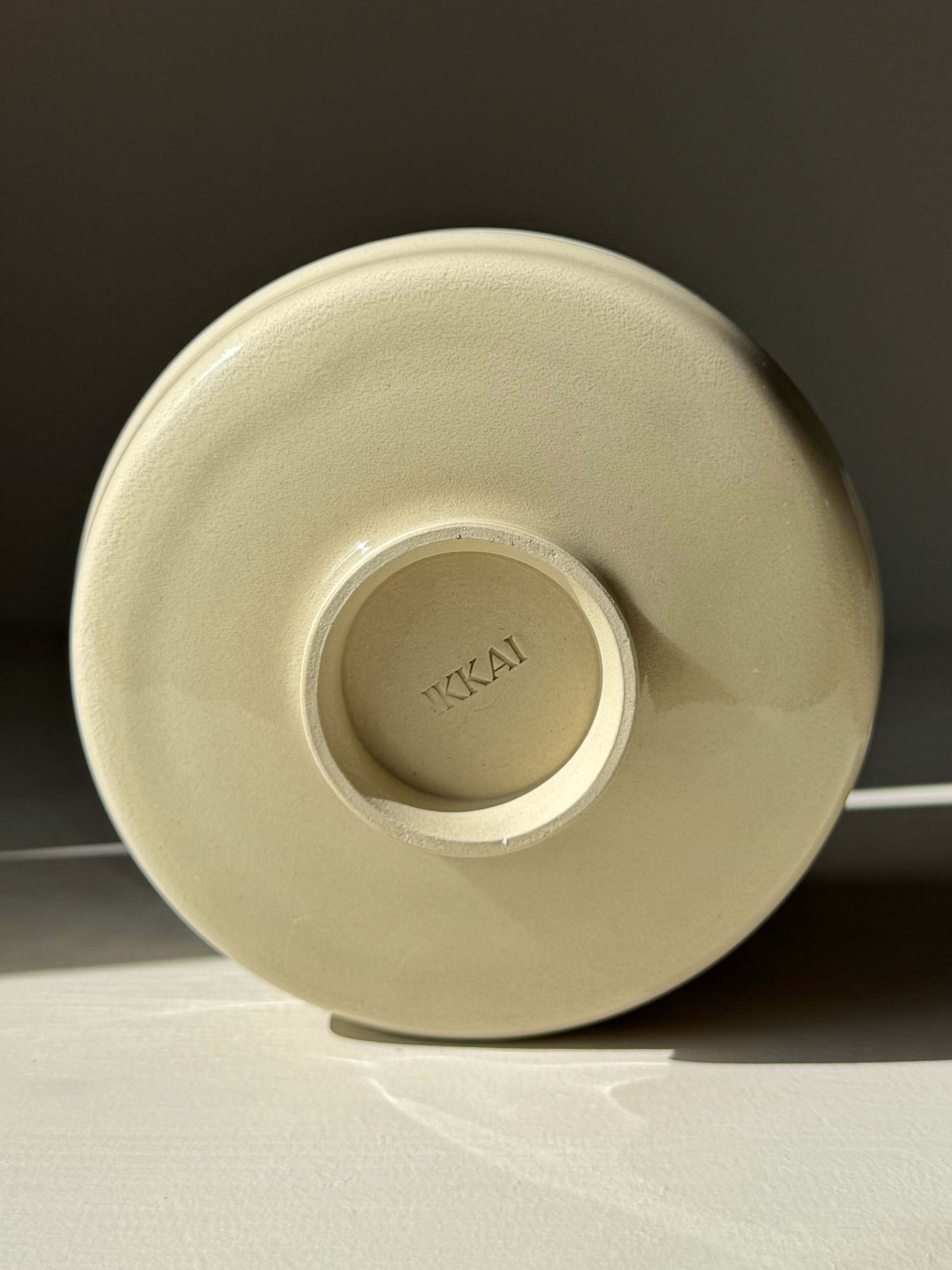 Base view of handmade "Matcha Bowl - Clear Glaze #02" showcasing its ceramic craftsmanship.