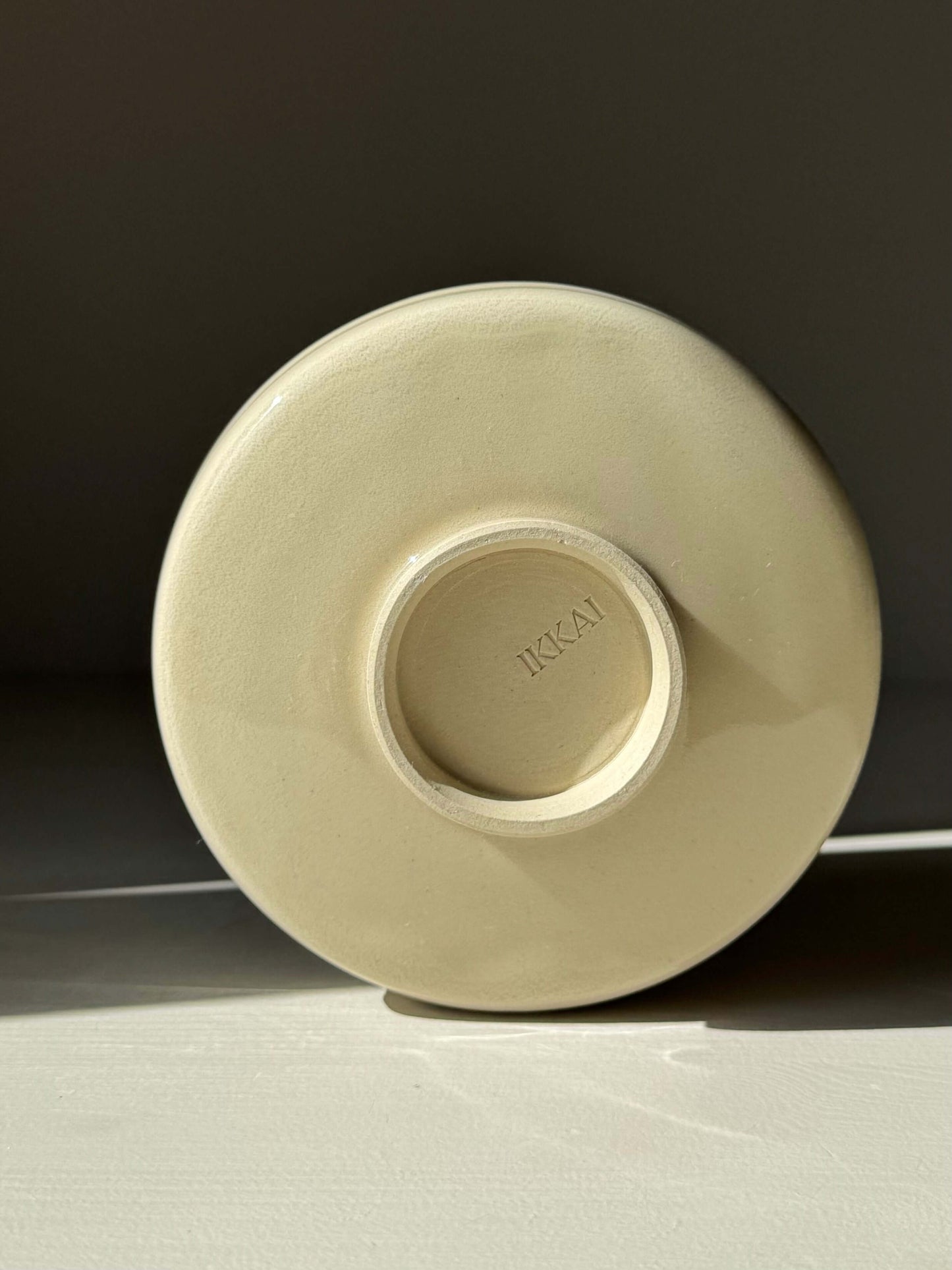 Bottom view of Matcha Bowl - Clear Glaze #03 showing handmade ceramic base with natural clay finish.
