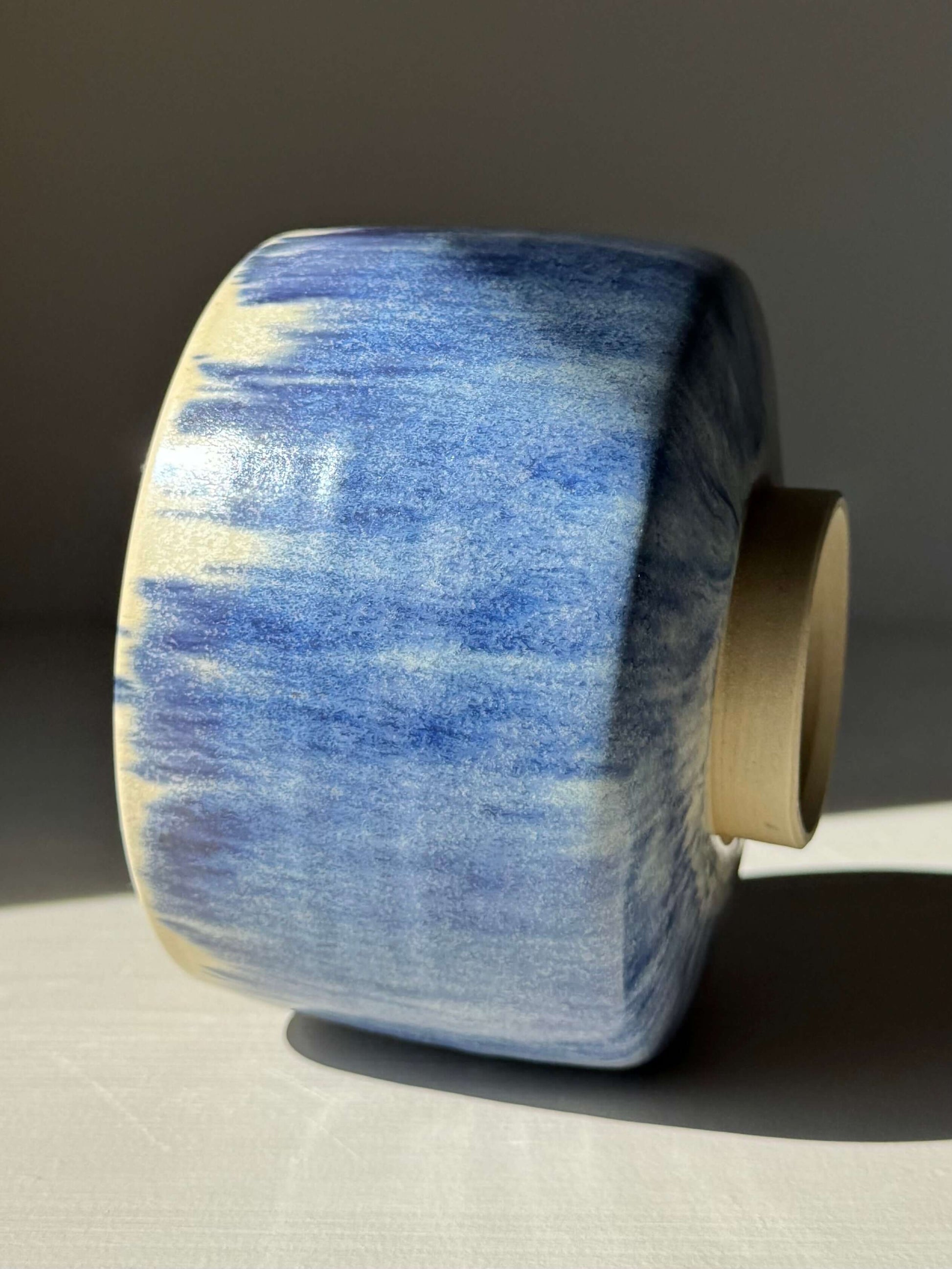 Matcha bowl - Cobalt Blue & Moonstone Glaze #06, handmade ceramic with deep blue and moonstone finish, artistic design