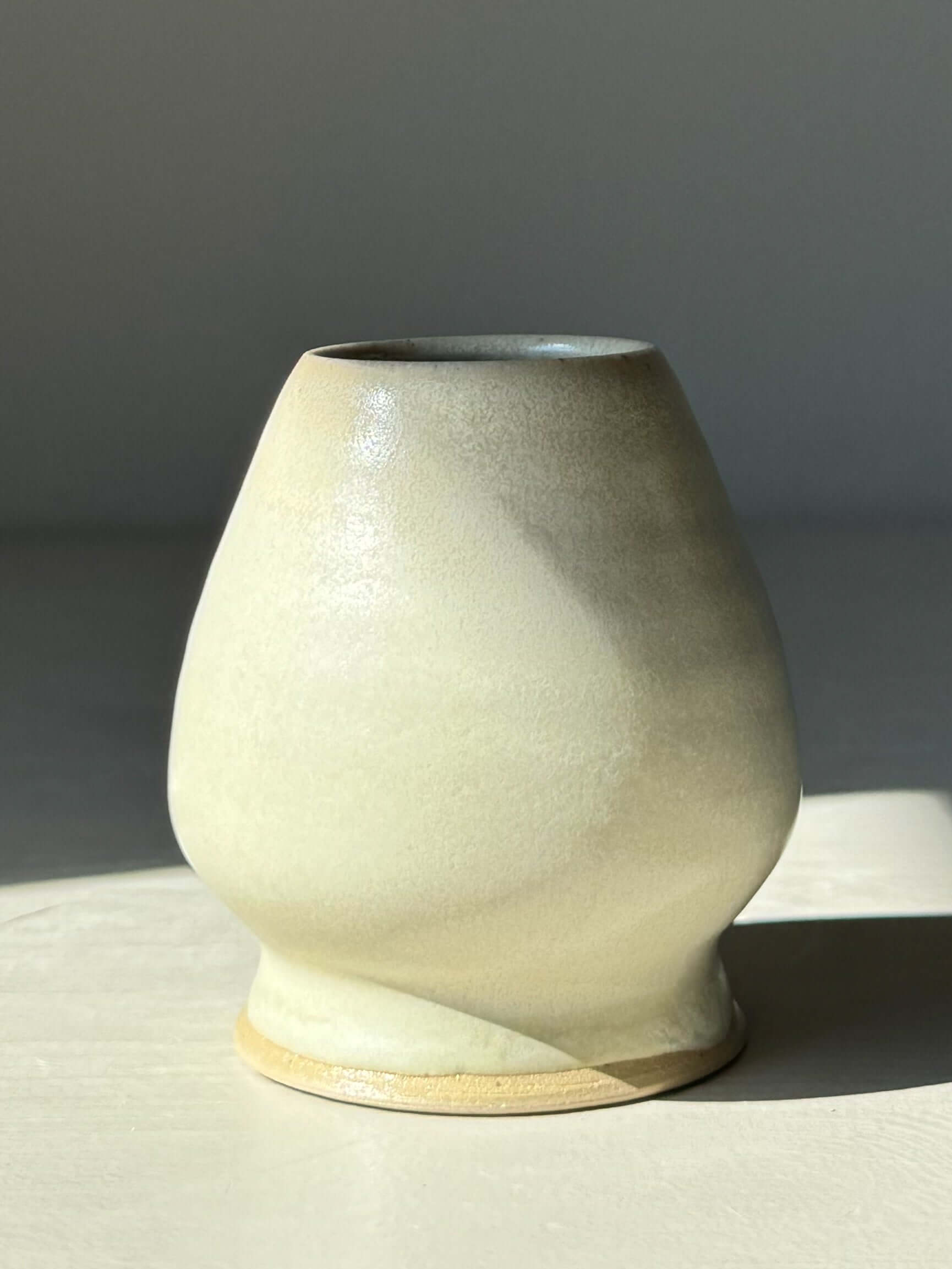 Matcha Whisk Holder - Moonstone Glaze with handmade ceramic design, enhances tea setup with a soft, silky finish for proper whisk drying.