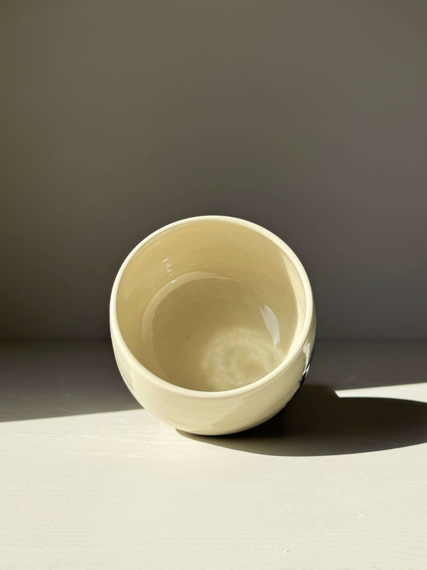 Rounded Matcha Bowl from Gosu Series with a cobalt glaze, displaying gentle curves and a calming presence.