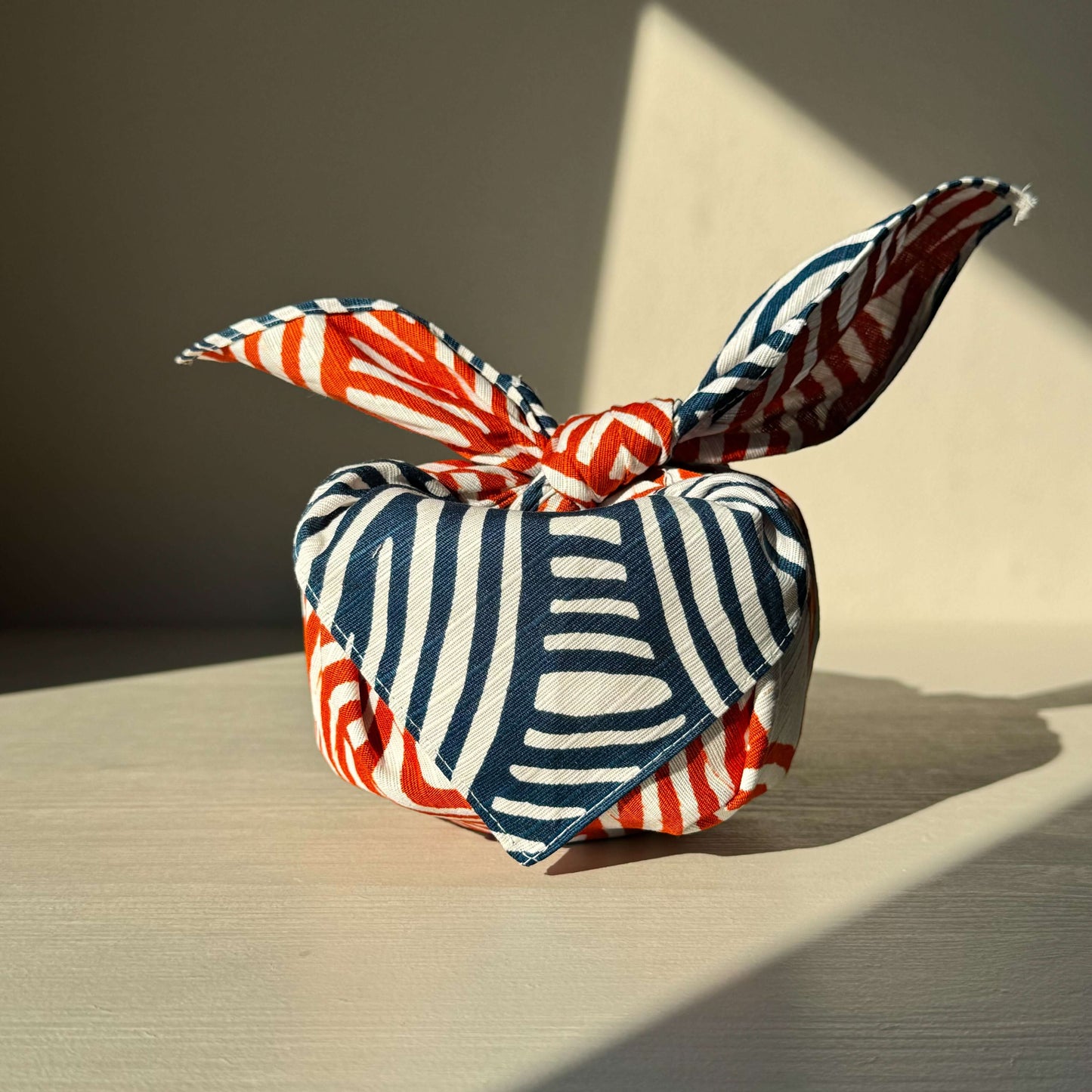 matcha bowl wrapped in musibi furoshiki