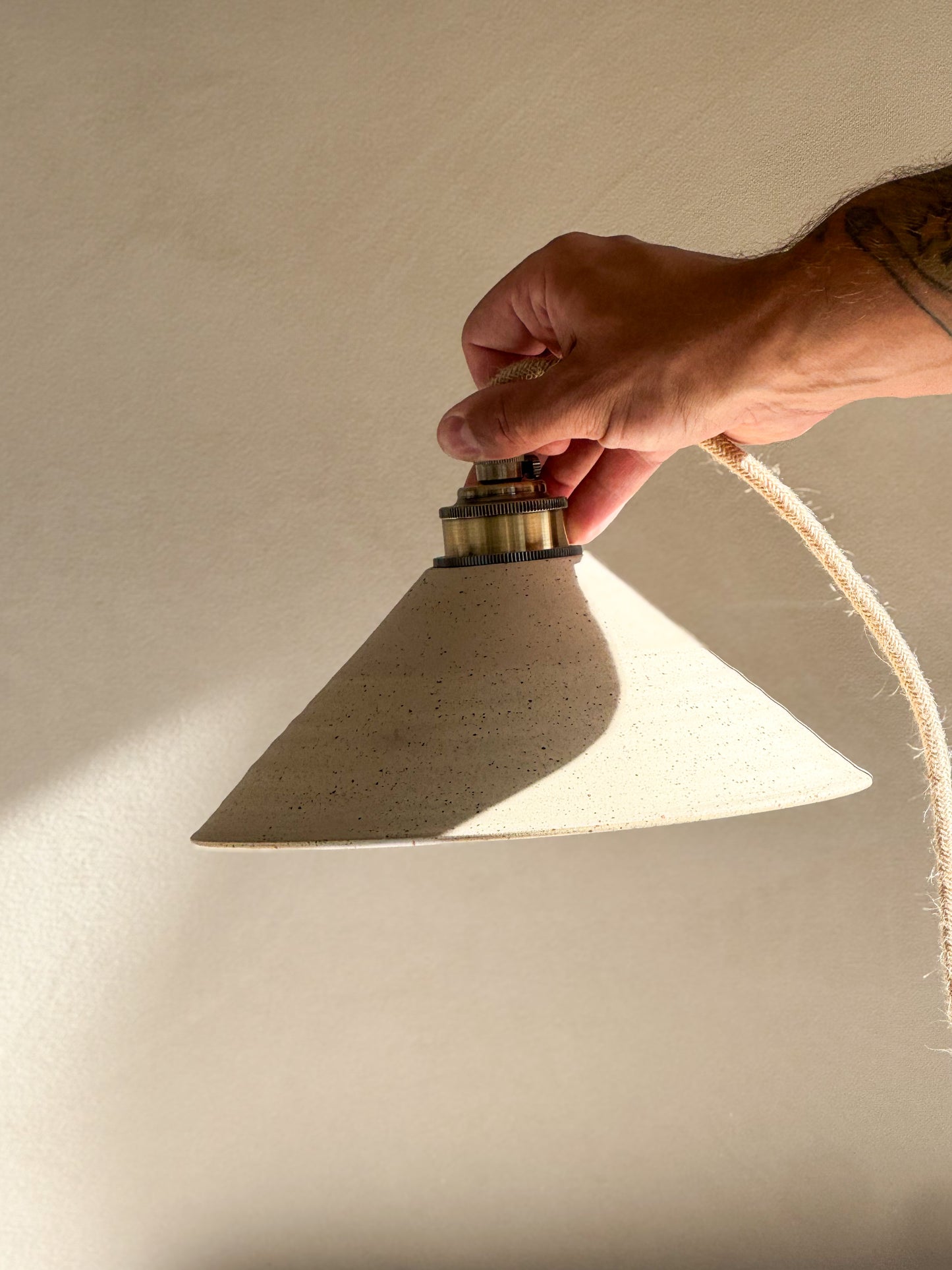 Ceramic Lamp Shade – Half Glossy White Glaze