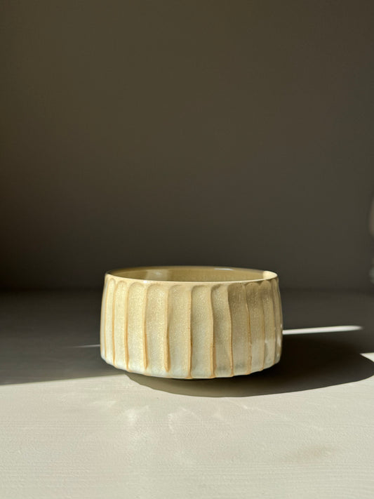 Carved Matcha Bowl – Moonstone Glaze #01
