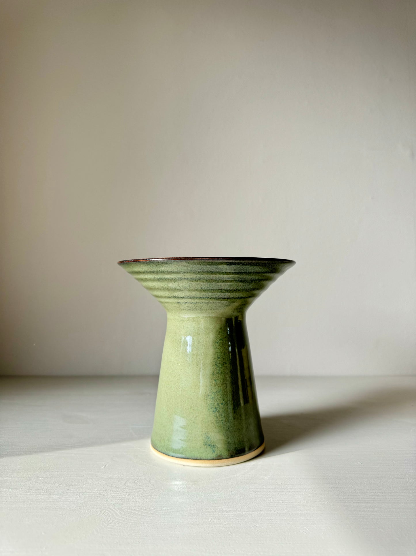 IKKAI Ceramics Candlestick Holder - Large - Glossy Green