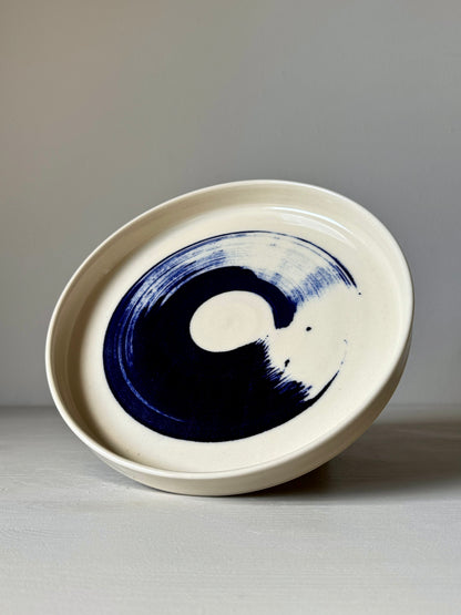 IKKAI Ceramics Plate - Clear glaze & Cobalt Blue