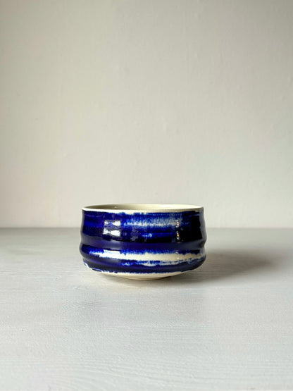 Matcha bowl  - Clear glaze & Cobalt blue