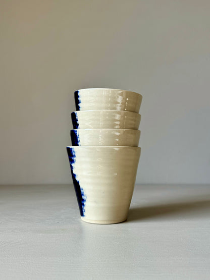 IKKAI Ceramics Coffee cups - Clear glaze & Cobalt Blue