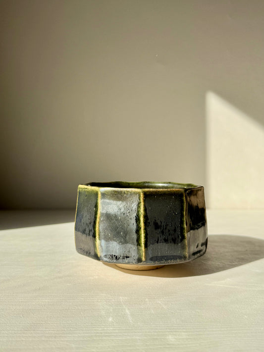 Faceted Matcha Bowl - Hinoki Series #02