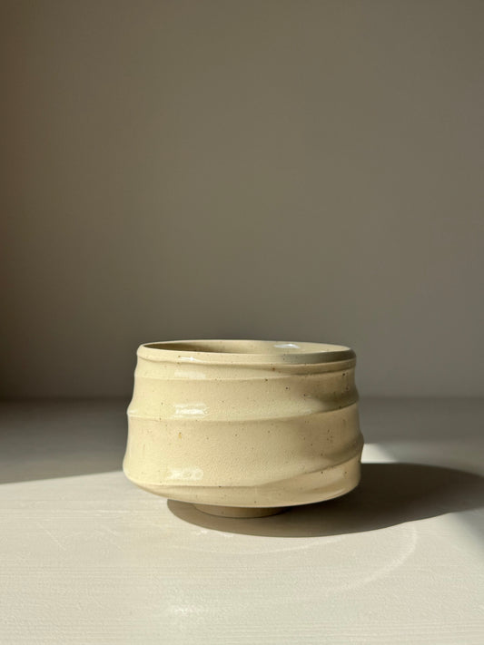 Textured Matcha Bowl - Clear Glaze #02