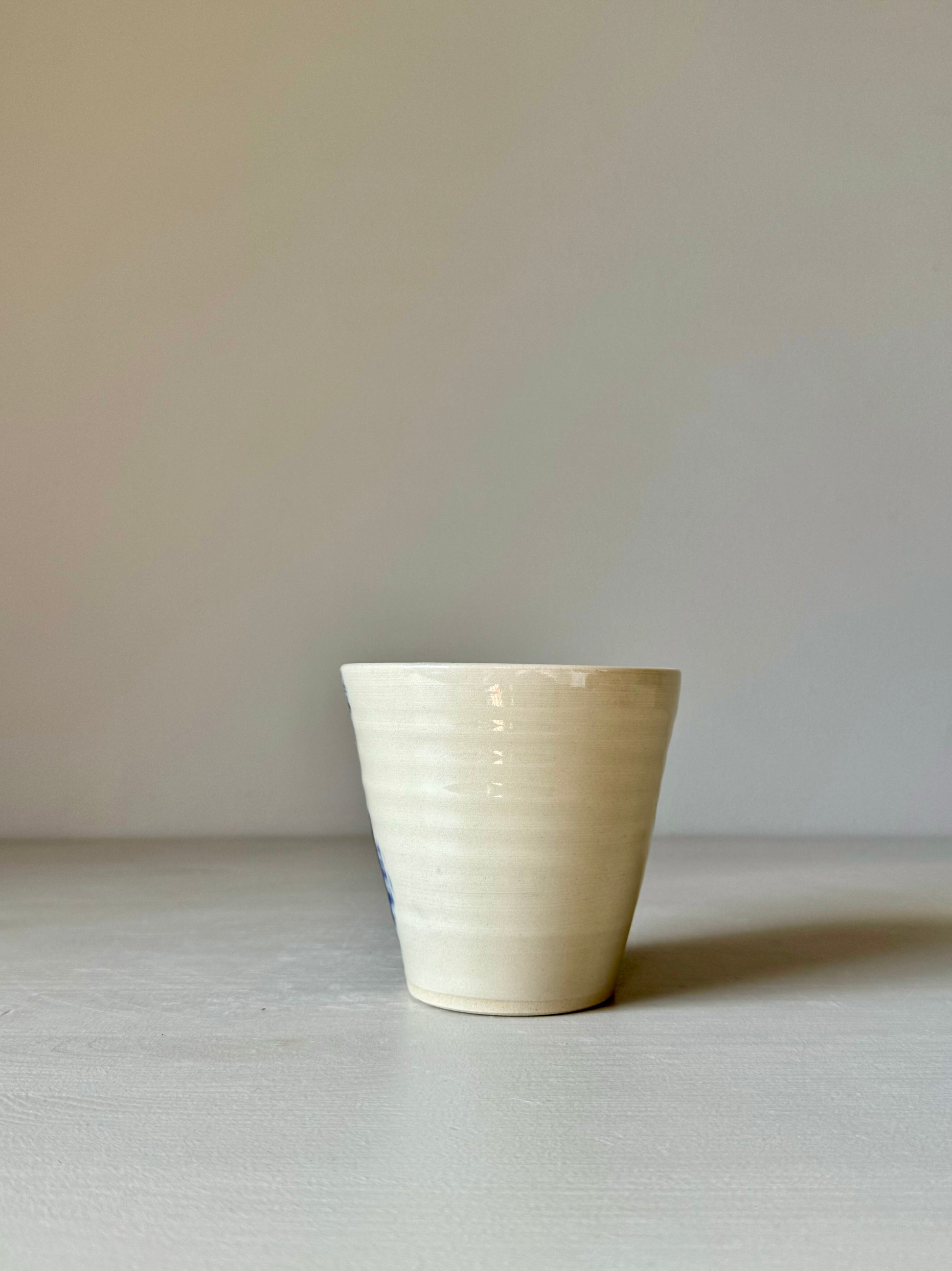 IKKAI Coffee cup - Clear glaze & Cobalt Blue