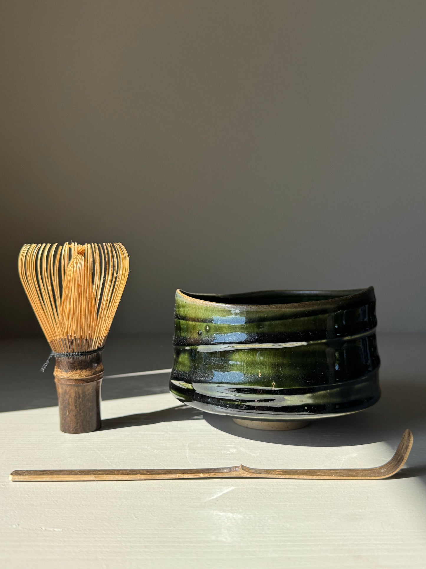 Textured Matcha Bowl - Hinoki Series #05