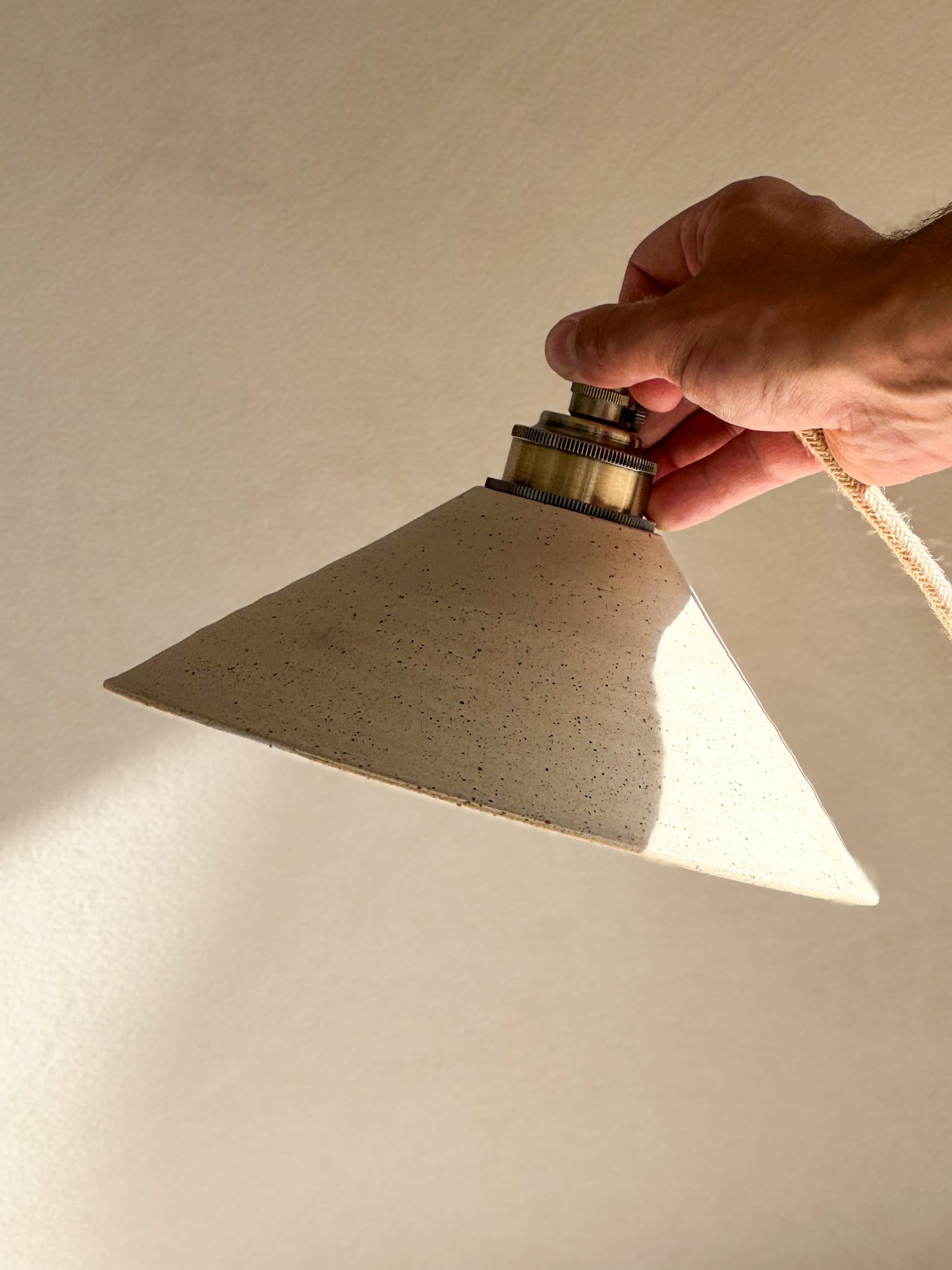 Ceramic Lamp Shade – Half Glossy White Glaze