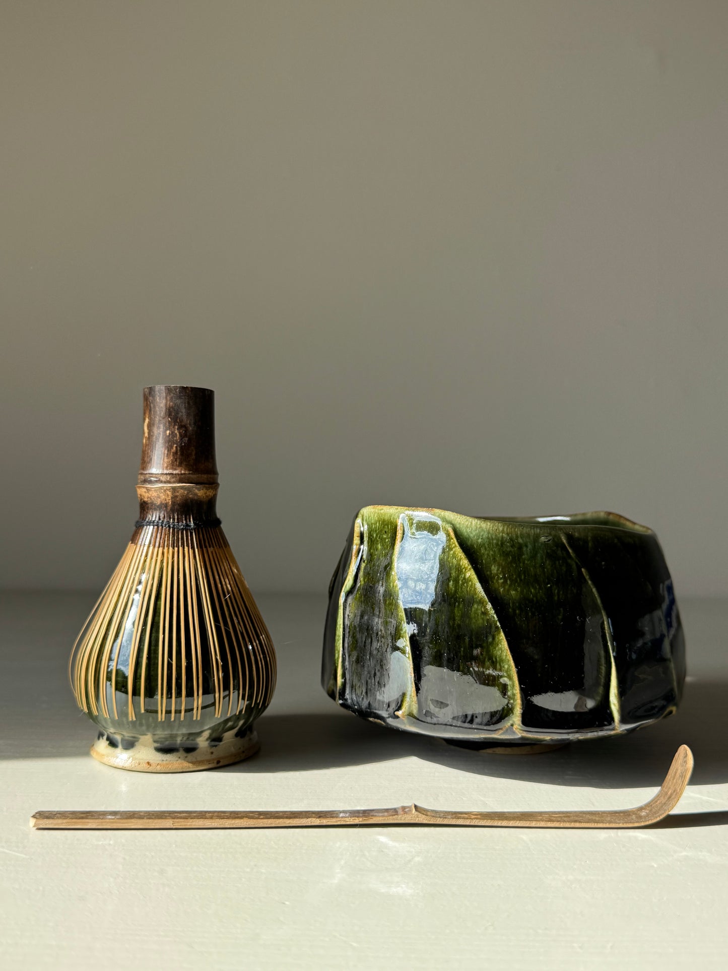 Textured Matcha Bowl - Hinoki Series #06