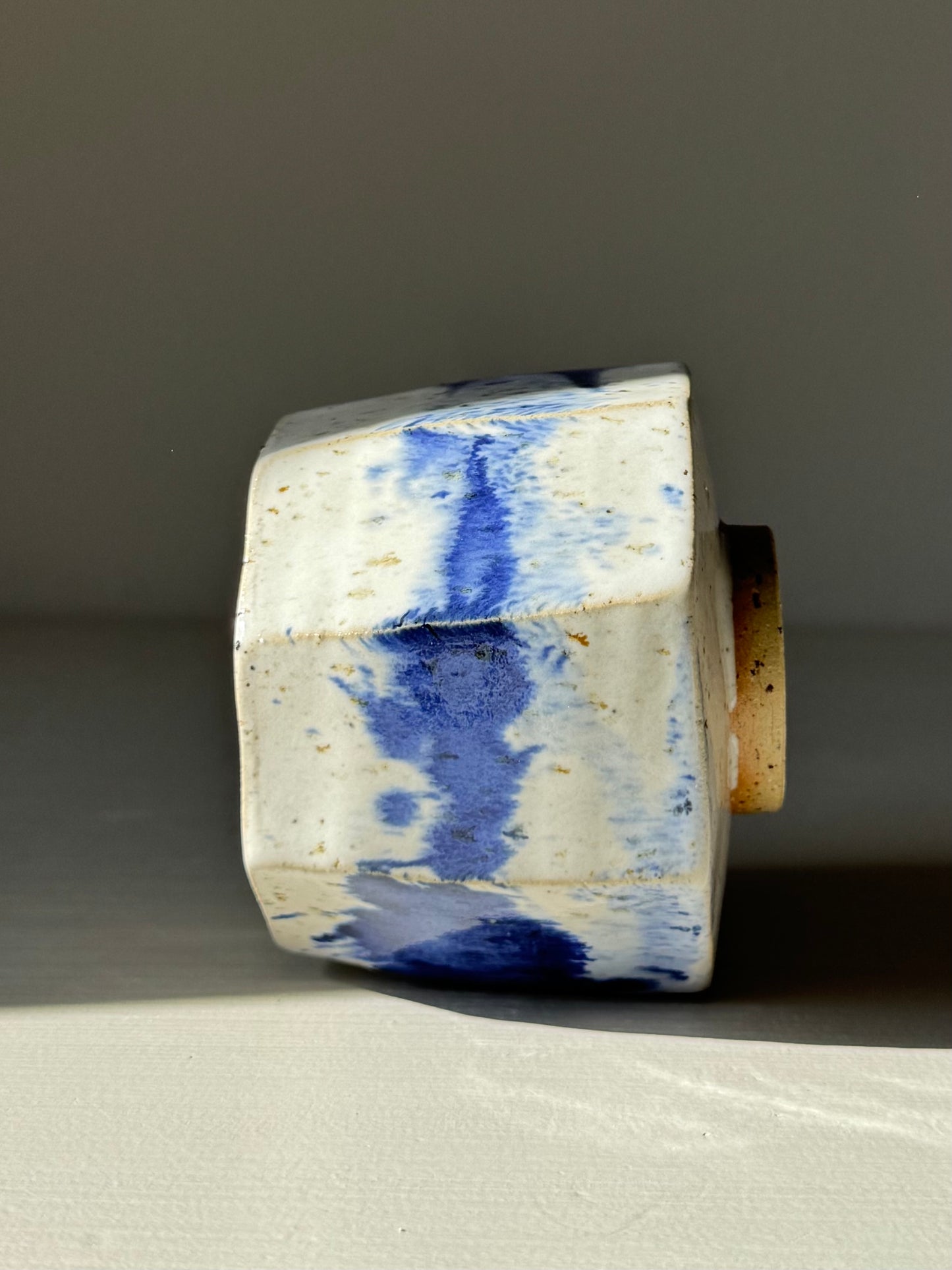 Faceted Cup – Cobalt Blue & Glossy White #03